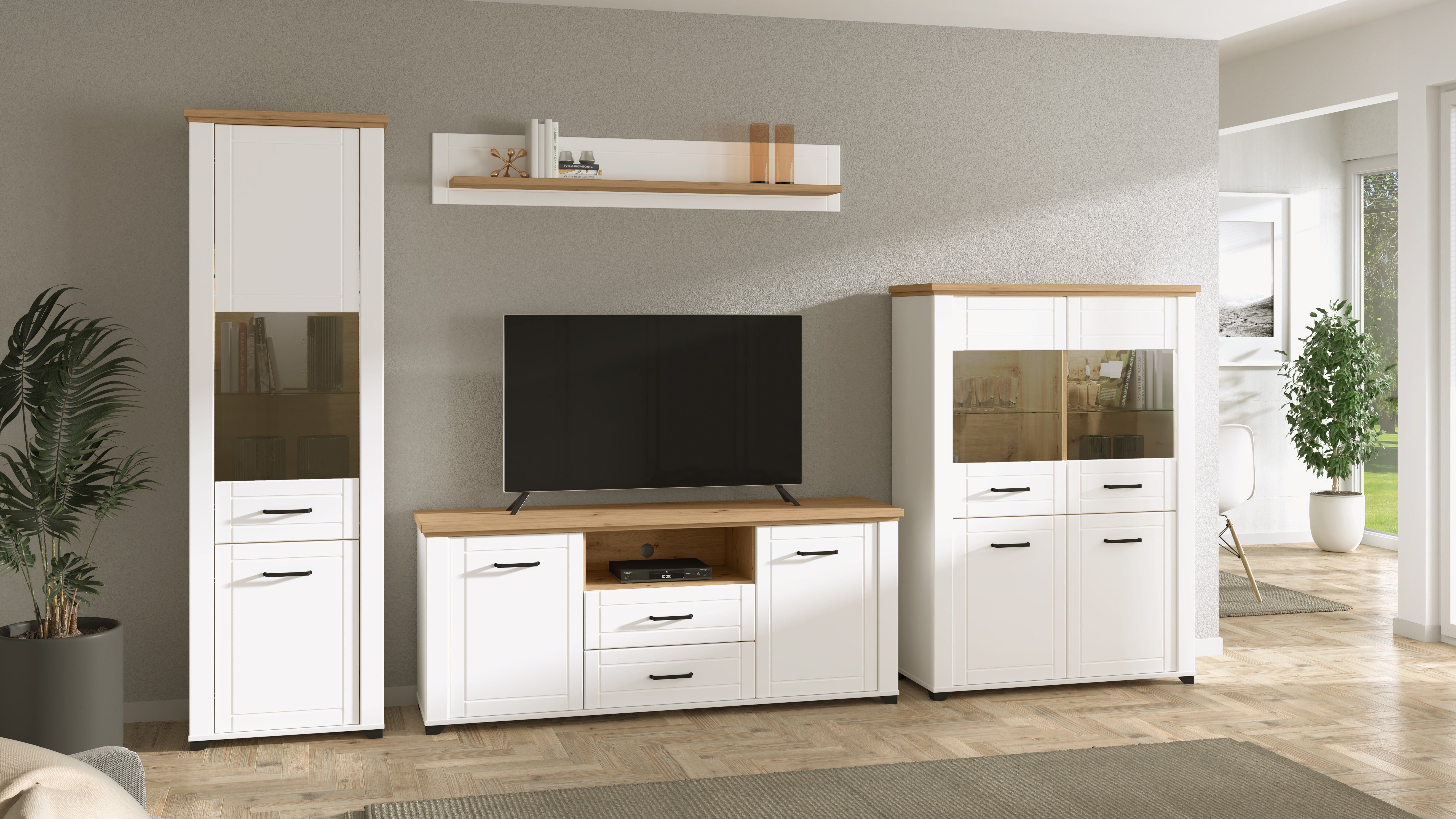 Home affaire Vitrinekast Valencia 2 deuren met 4 mm veiligheidsglas, breedte 103,5 cm