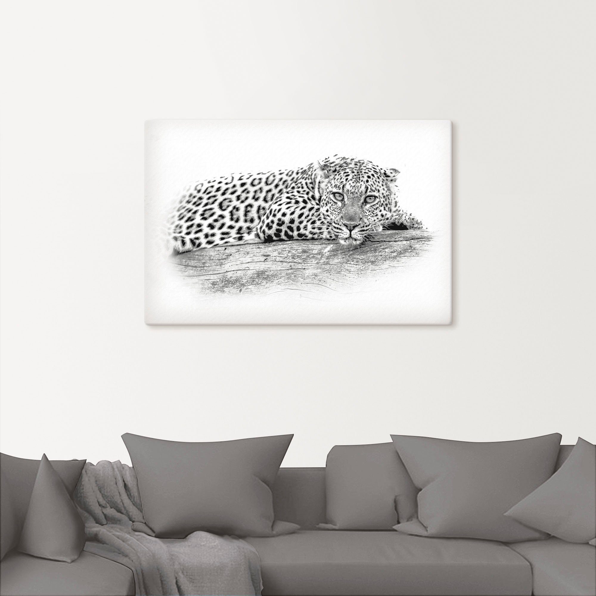 Artland Artprint Luipaard highkey look als artprint van aluminium, artprint op linnen, muursticker of poster in verschillende maten