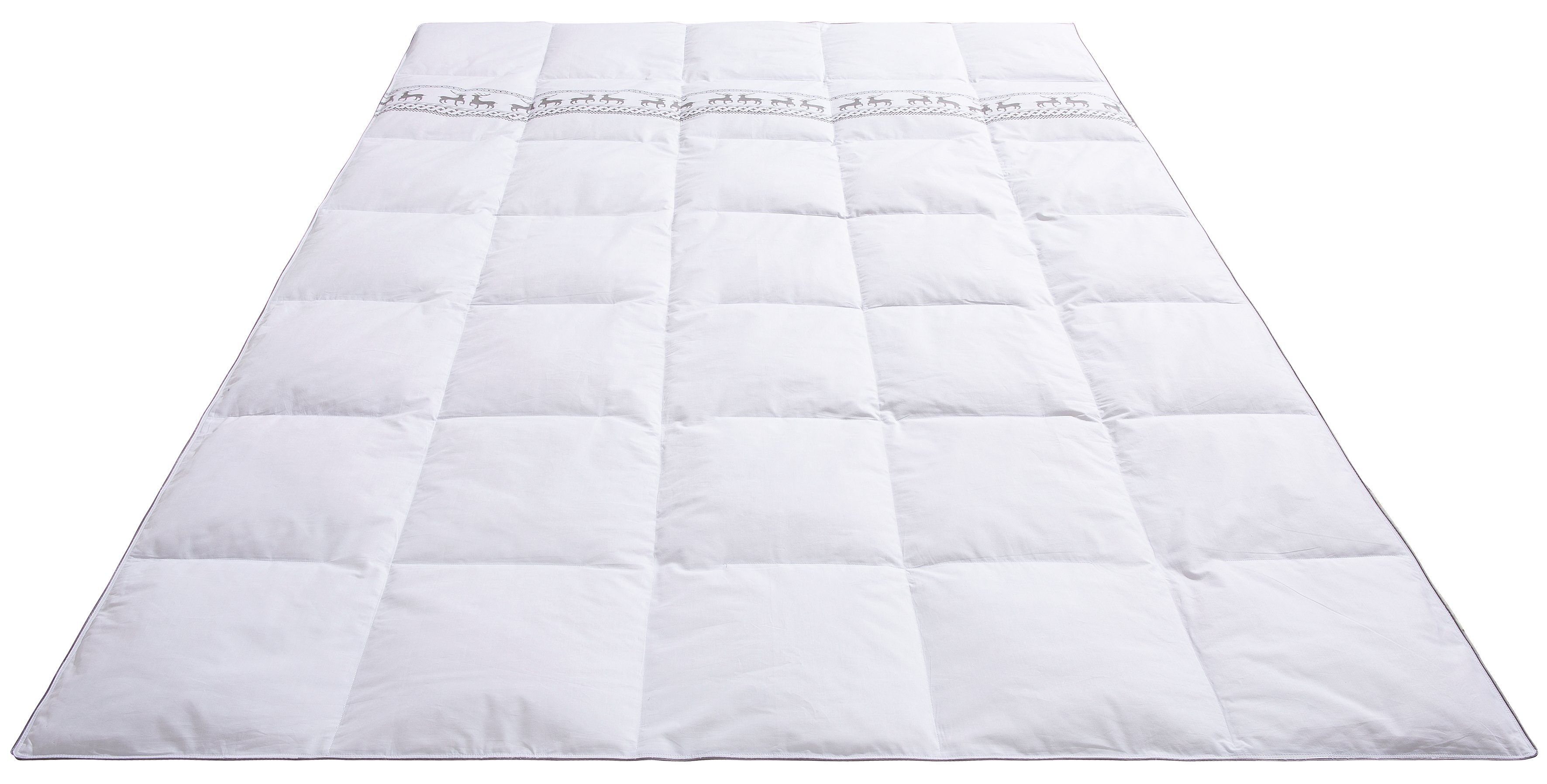 Älgdröm Donzen dekbed + hoofdkussen Sorsele, dekbed 135x200 cm of 155x220 cm, 2-delig. Set met kussen 80 x 80 cm, zomer, winter, Made in Germany (voordeelset)