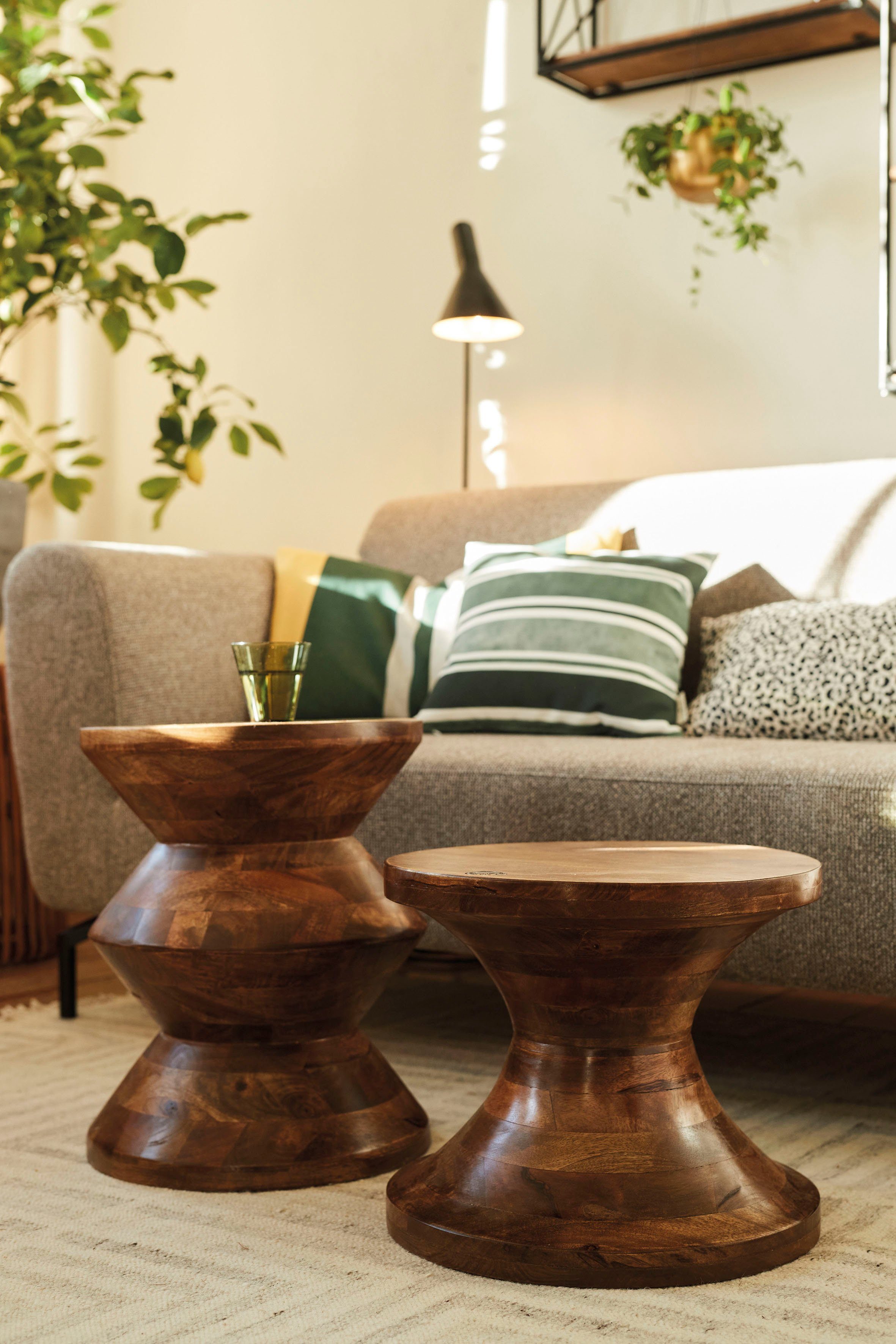 TOM TAILOR HOME Hocker T-WOOD STOOL HIGH decoratieve hocker van mangohout, met knoopdetail