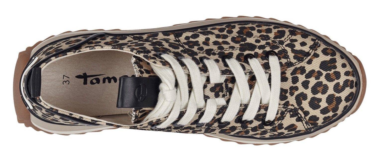 Tamaris Plateausneakers MILENA vrijetijdsschoen, lage schoen, veterschoen met touch-it-uitrusting