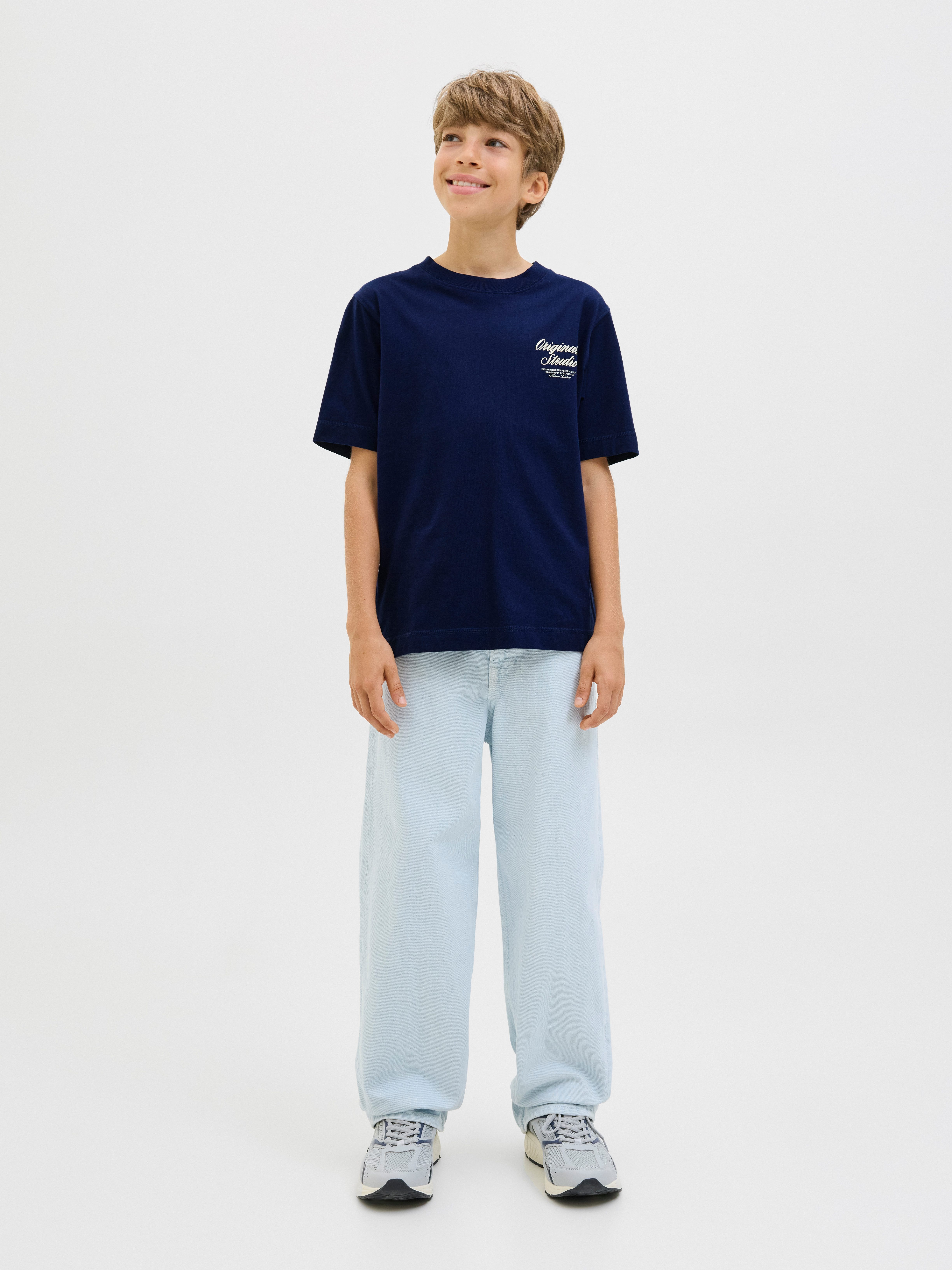 Jack & Jones Junior T-shirt JORNORREBRO TYPO TEE SS CREW NECK SN JNR
