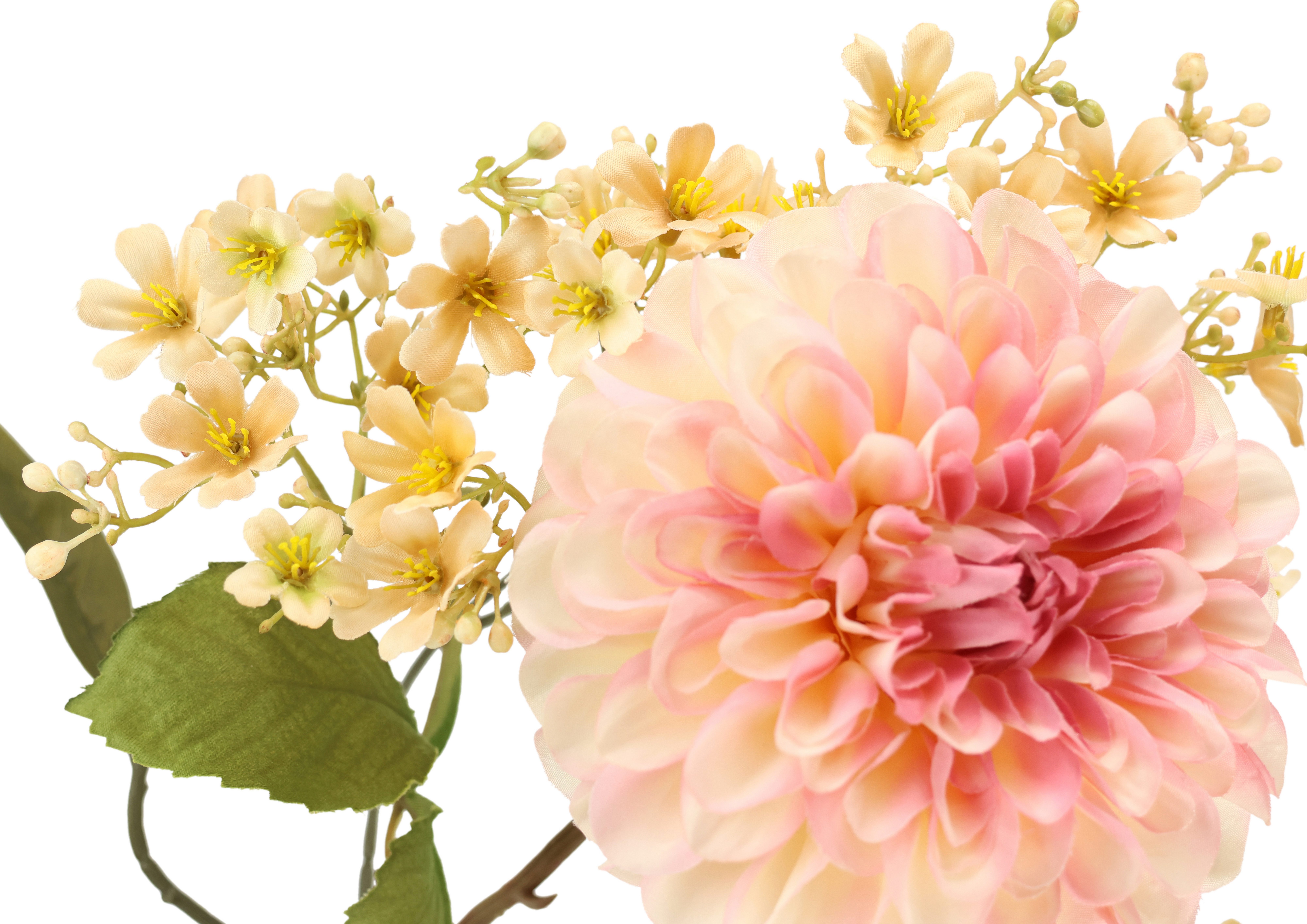 I.GE.A. Kunstbloem Stelenbloemen assortiment dahlia bloes tak Tak zijdenbloem enkele bloem herfst kunstbloemen decoratieve bloemen (2 stuks)