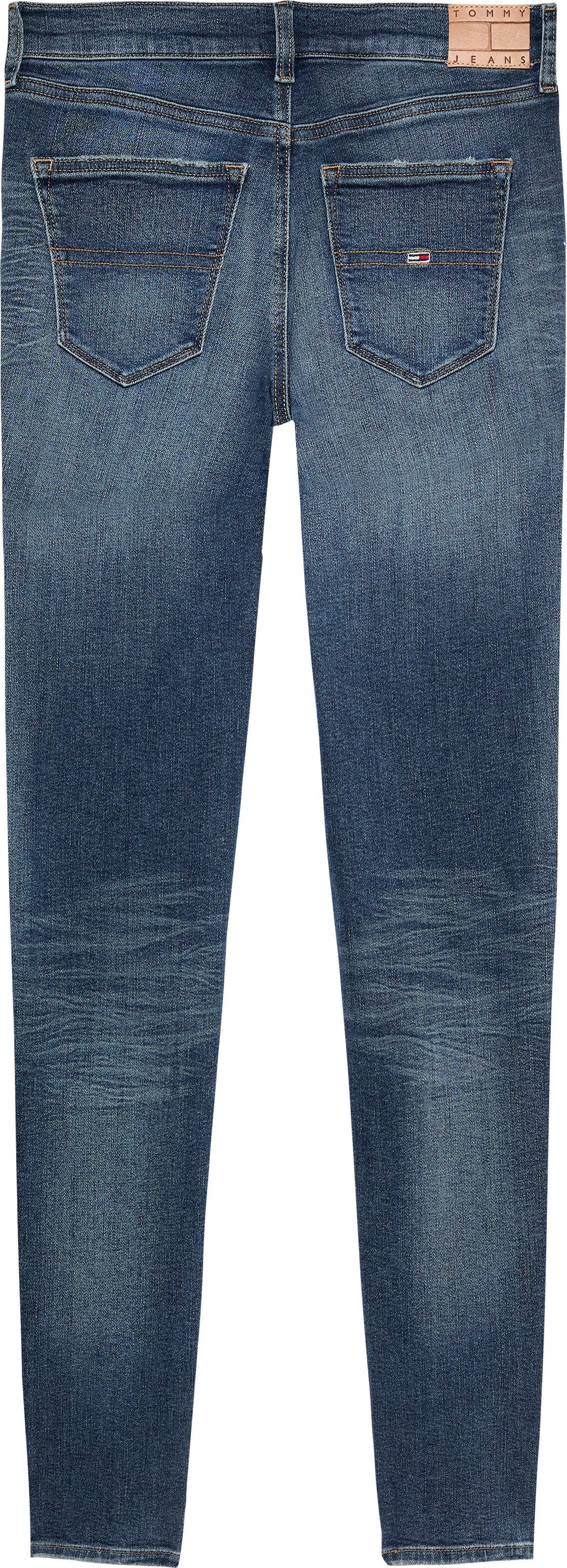 TOMMY JEANS Skinny fit jeans Nora Mid Rise Skinny Fit met wasbeurt met logo-badge