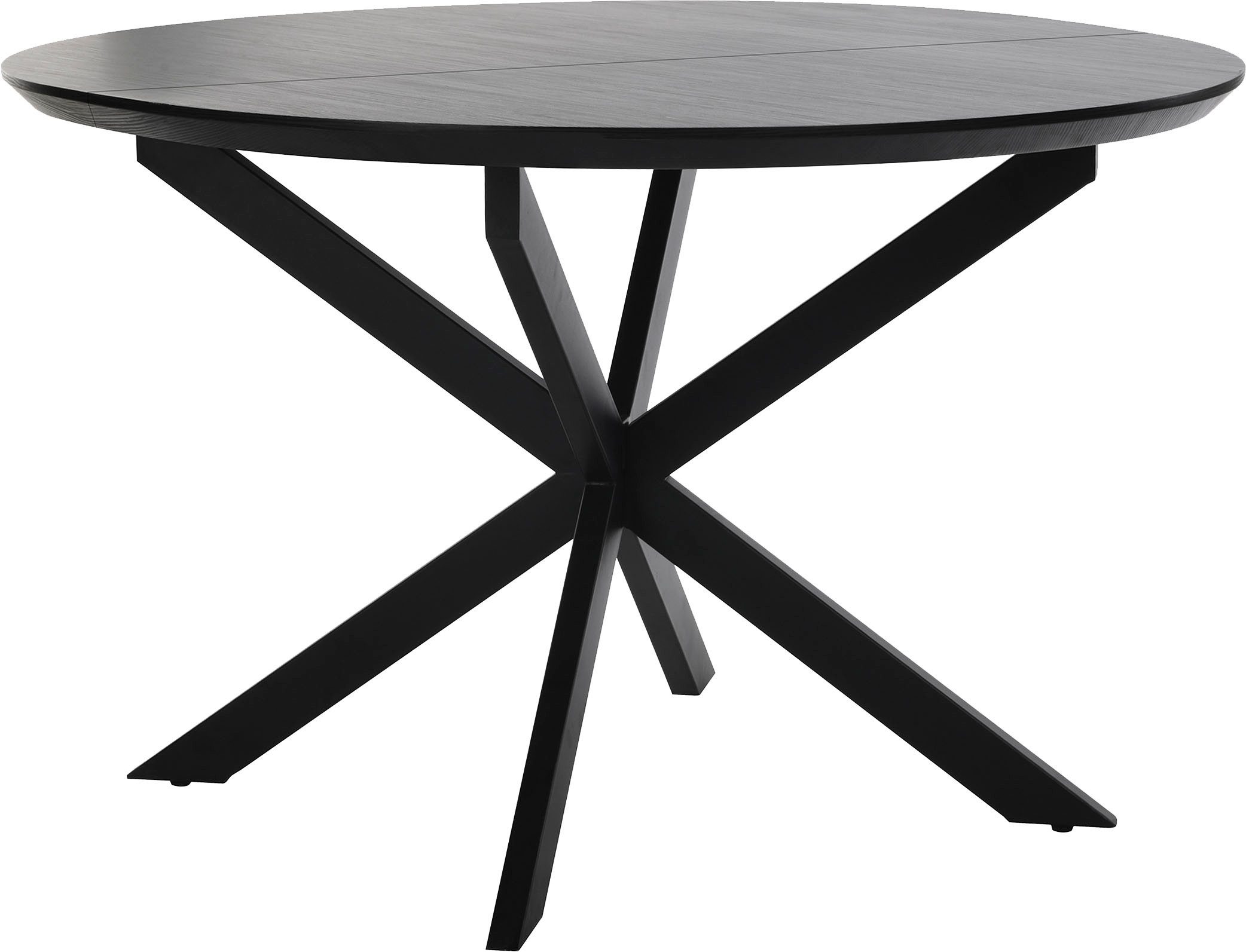 byLIVING Eettafel Oregon Uittrek 120-160 cm, met Zwitserse rand, eiken-look zwart