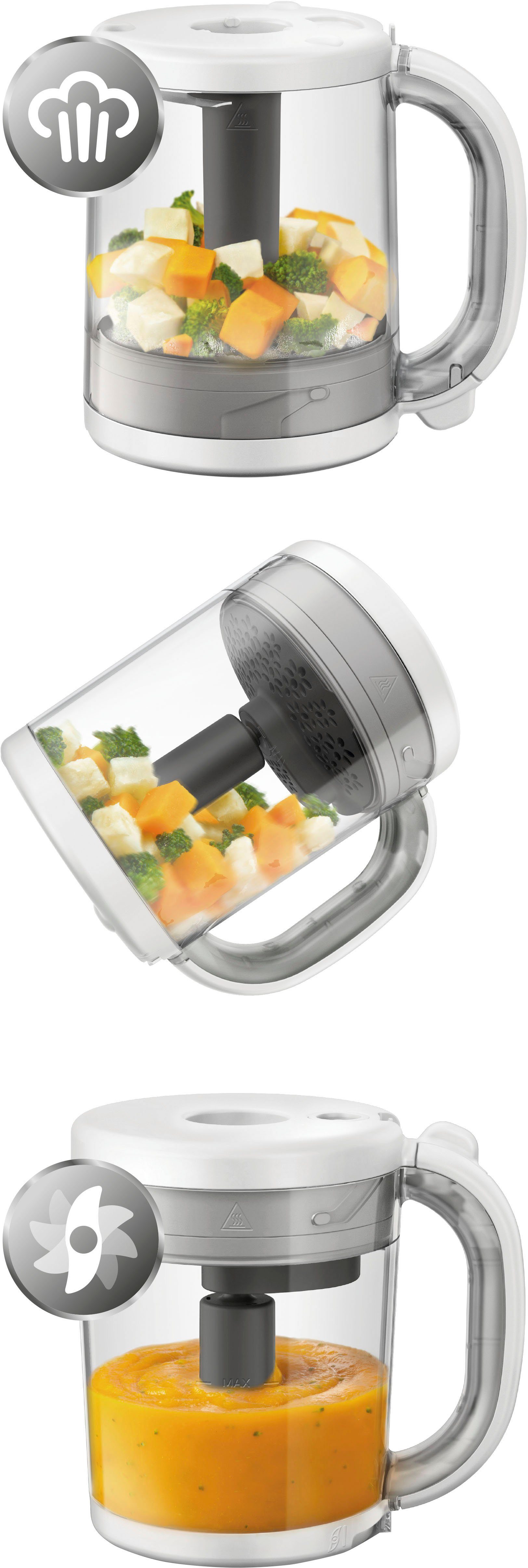 Philips AVENT Babyvoedingmaker SCF883/01 4-in-1 functie, stomen, mixen, ontdooien, opwarmen