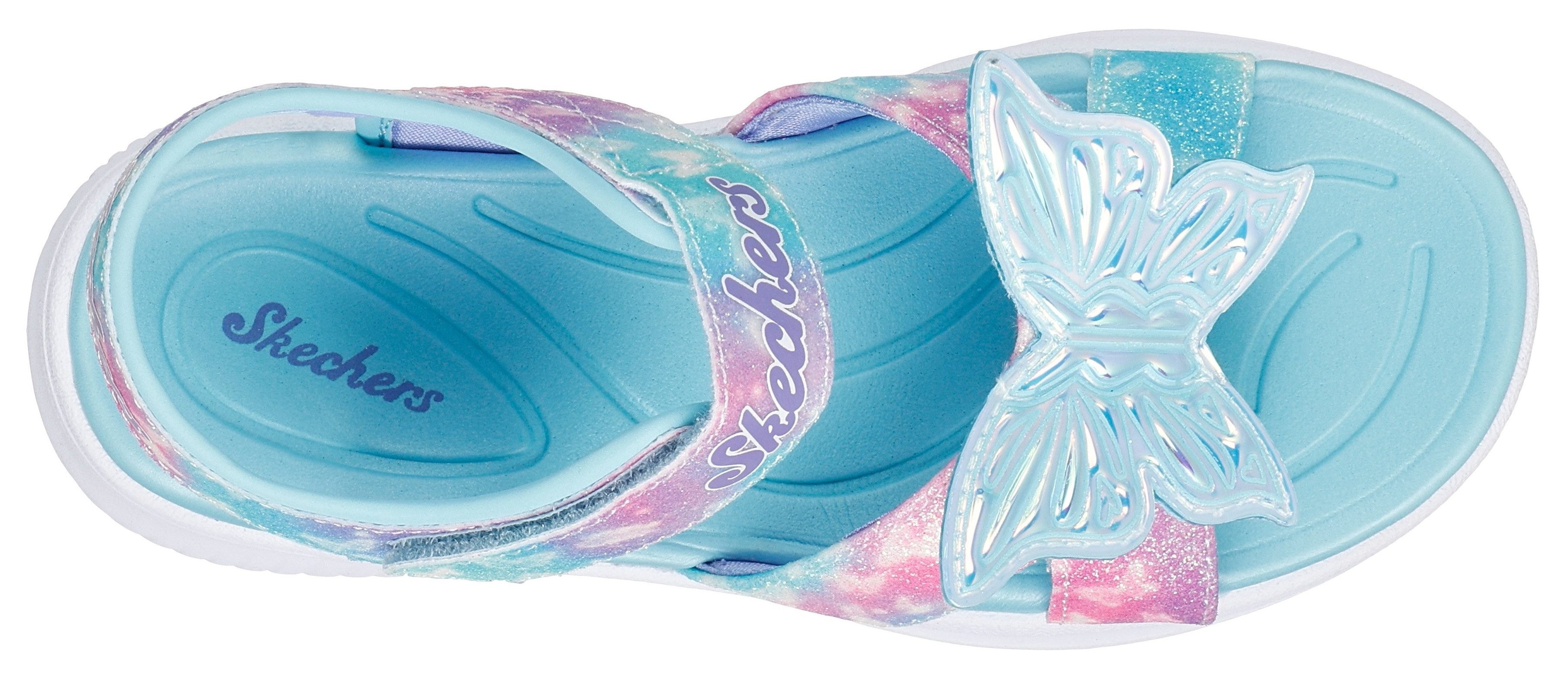 Skechers Sandalen JUMPSTERS SANDAL-BUTTERFLY BRITES , blink,-klittenbandschoen, vlinderontwerp, maat sjabloon om te downloaden