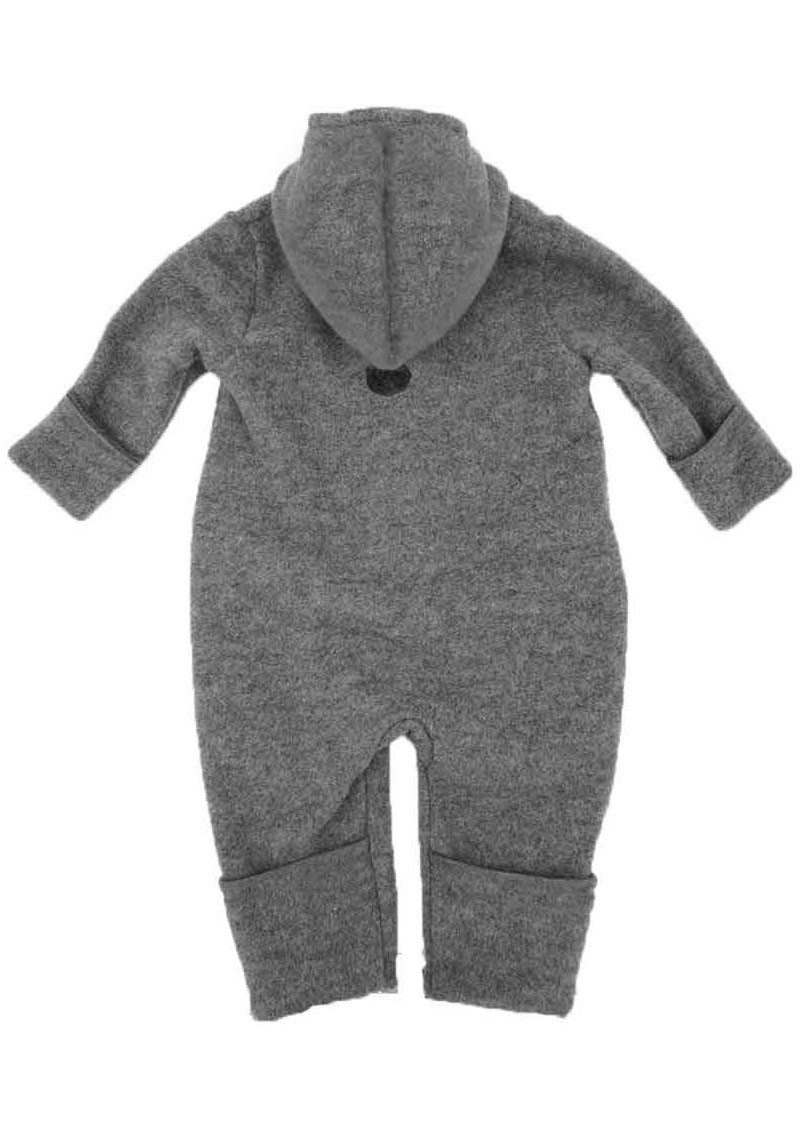 MAXIMO Fleece-jumpsuit met puntcapuchon met pompon en rits