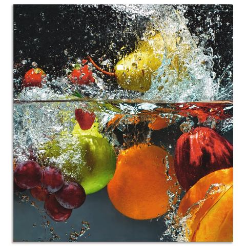 Artland keukenwand Spritzendes Obst auf dem Wasser