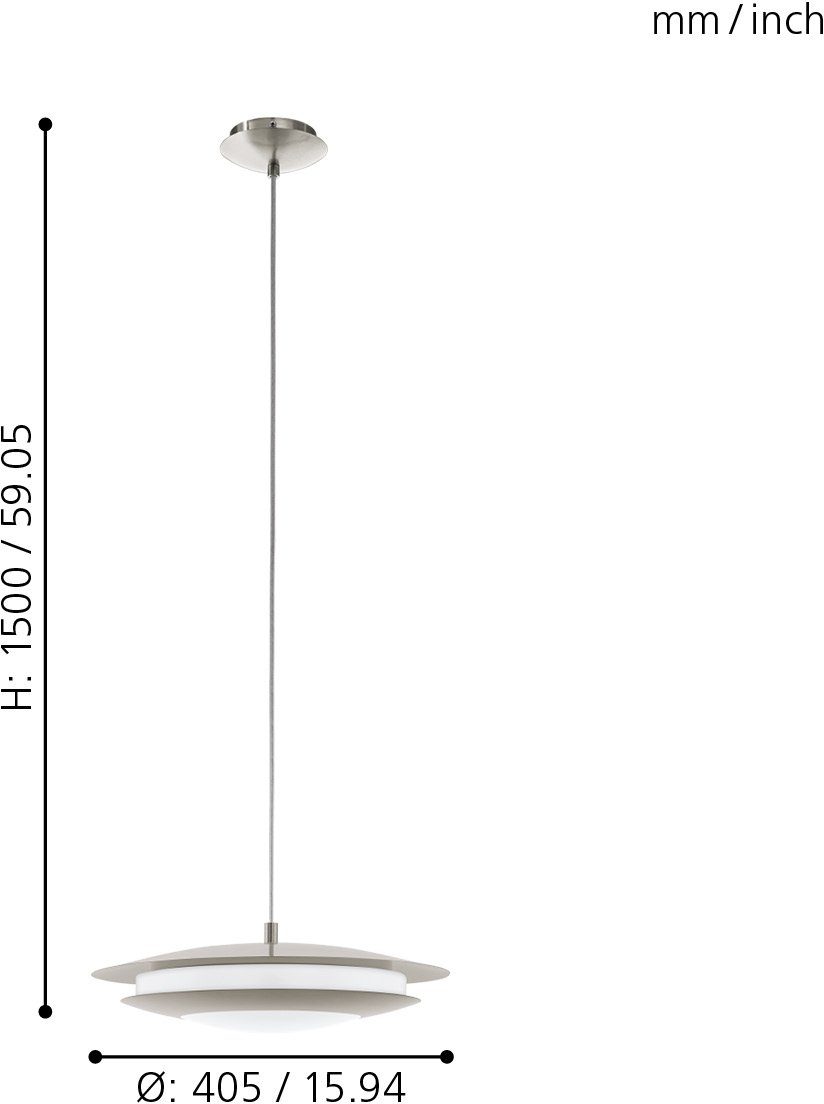 EGLO Hanglamp MONEVA-C Hanglamp, EGLO CONNECT, bediening via app + afstandsbediening (1 stuk)