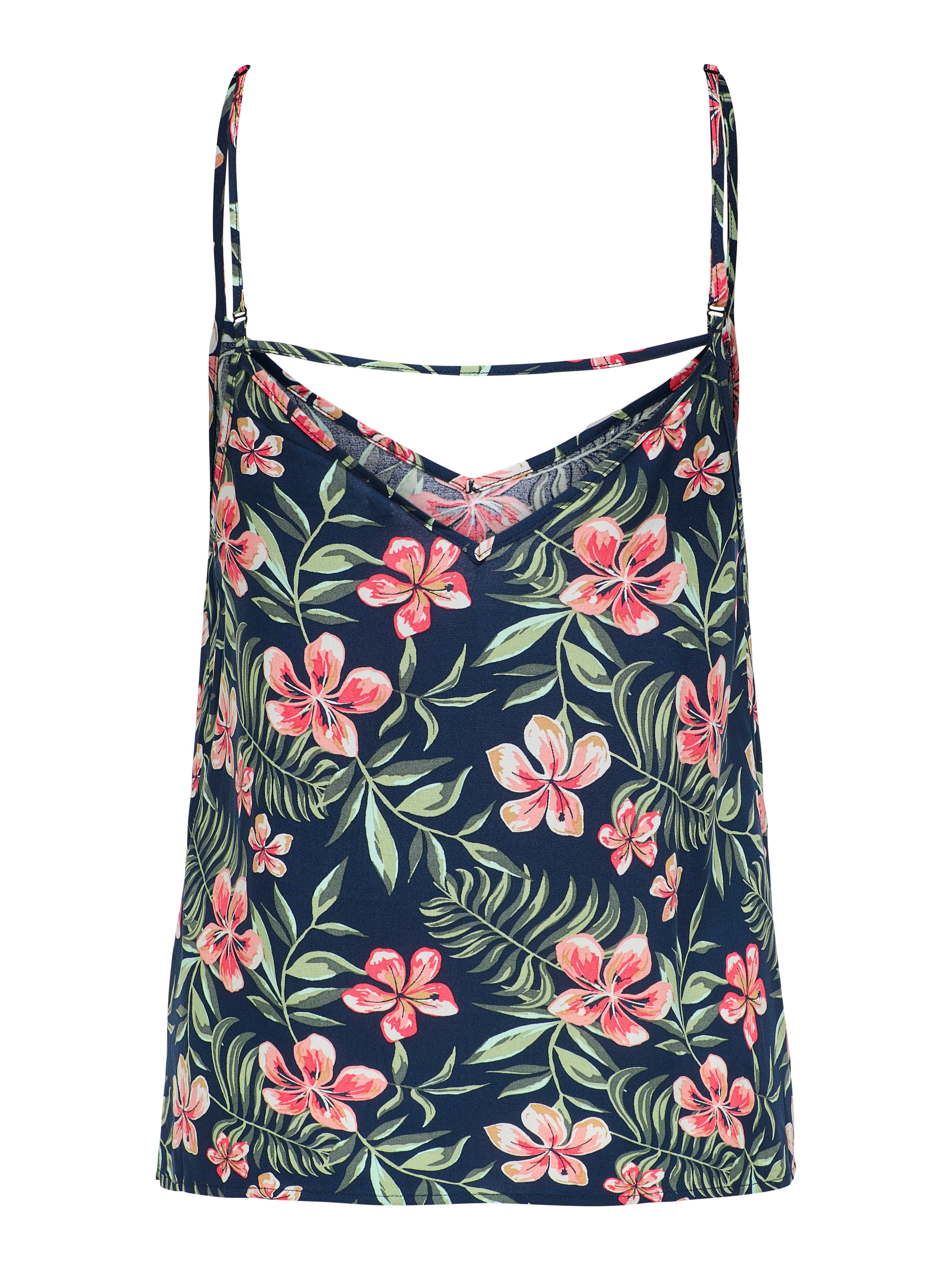 Only Top met spaghettibandjes ONLNOVA LIFE PARIS SINGLET AOP PTM