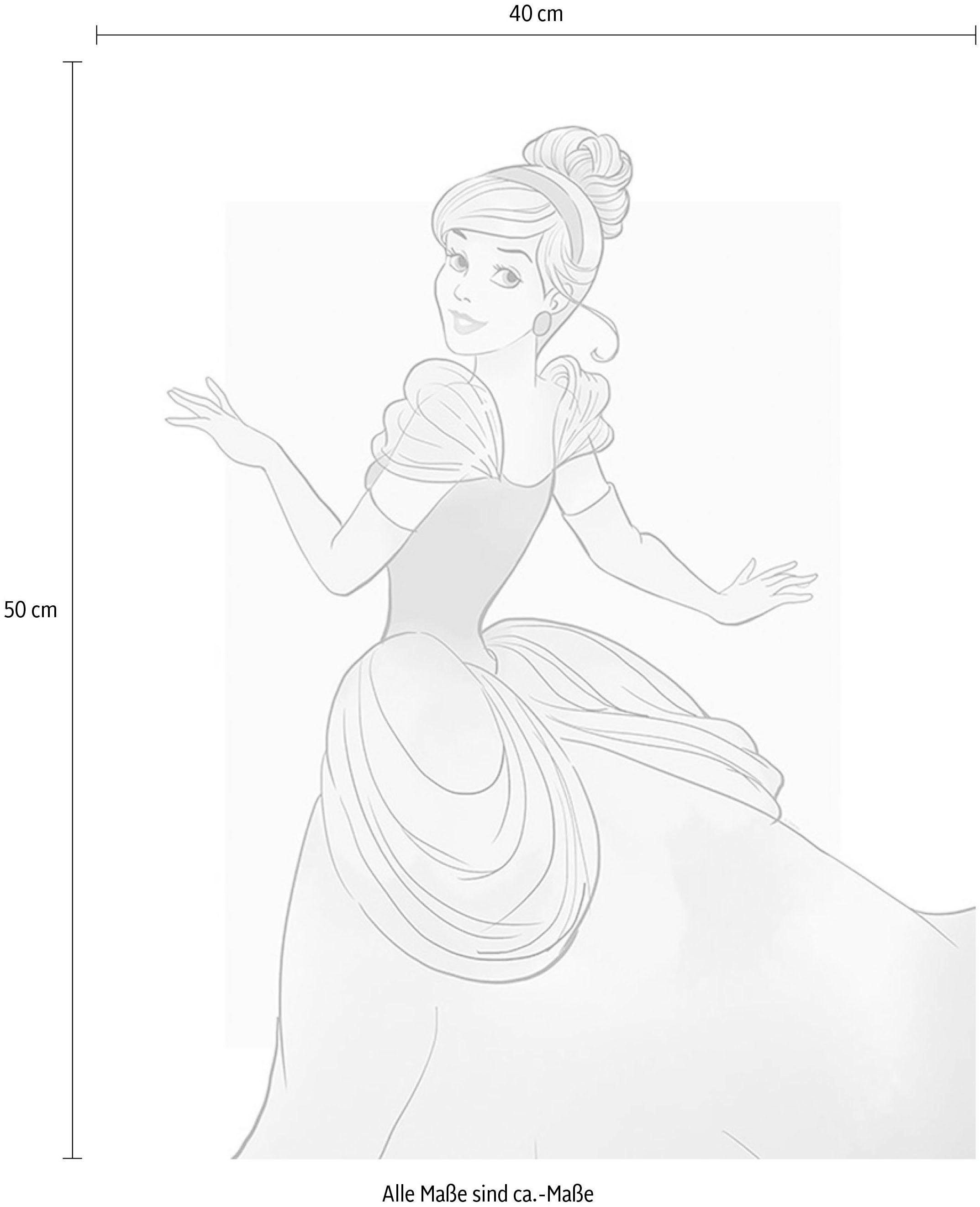 Komar Wanddecoratie Assepoester Beauty Wanddecoratie voor de kinderkamer - zonder lijst (1 stuk)