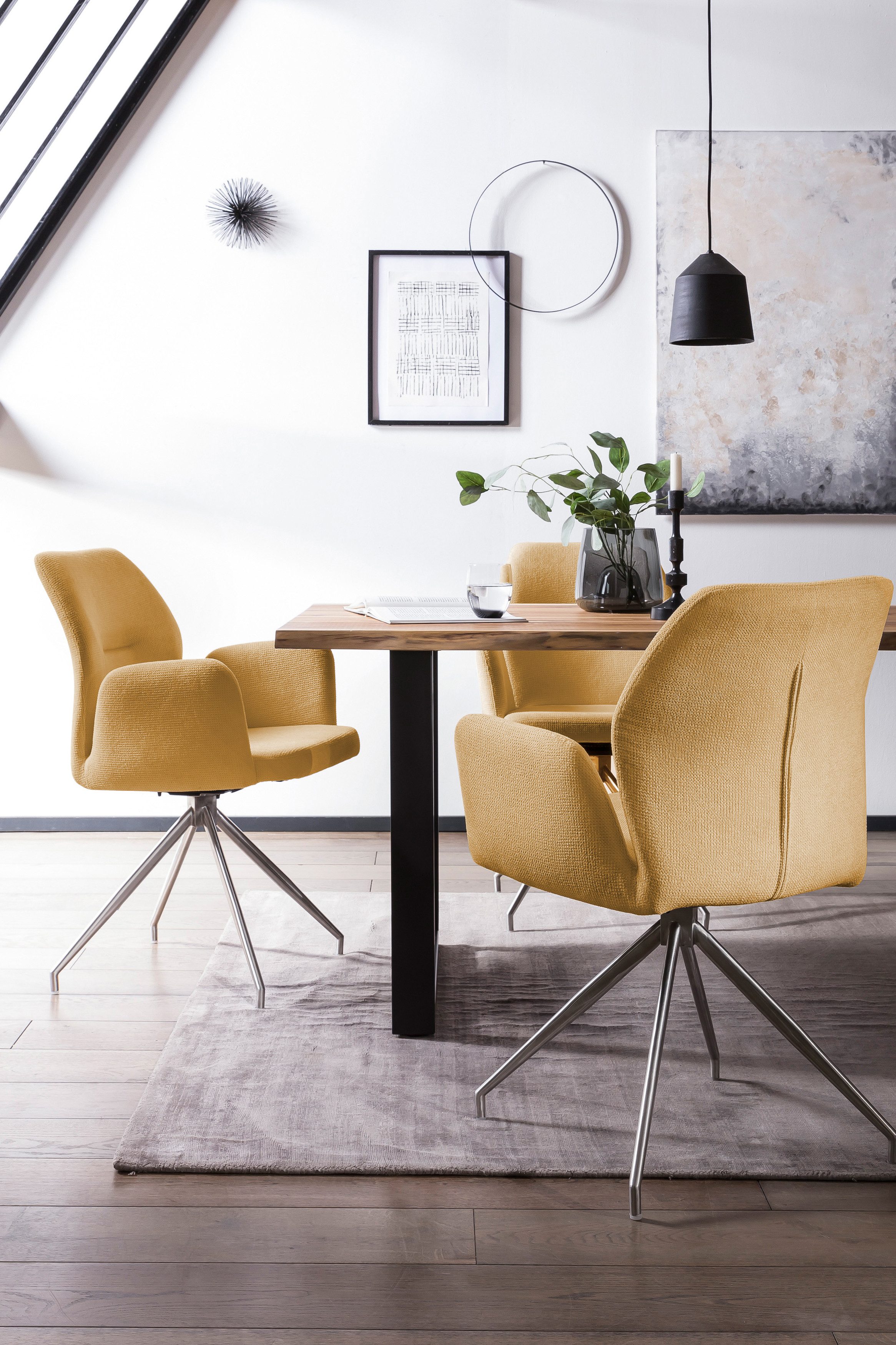 SalesFever Eethoek Tafelblad behandeld met OSMO hardwasolie in zijdeglans afwerking (set, 5-delig)