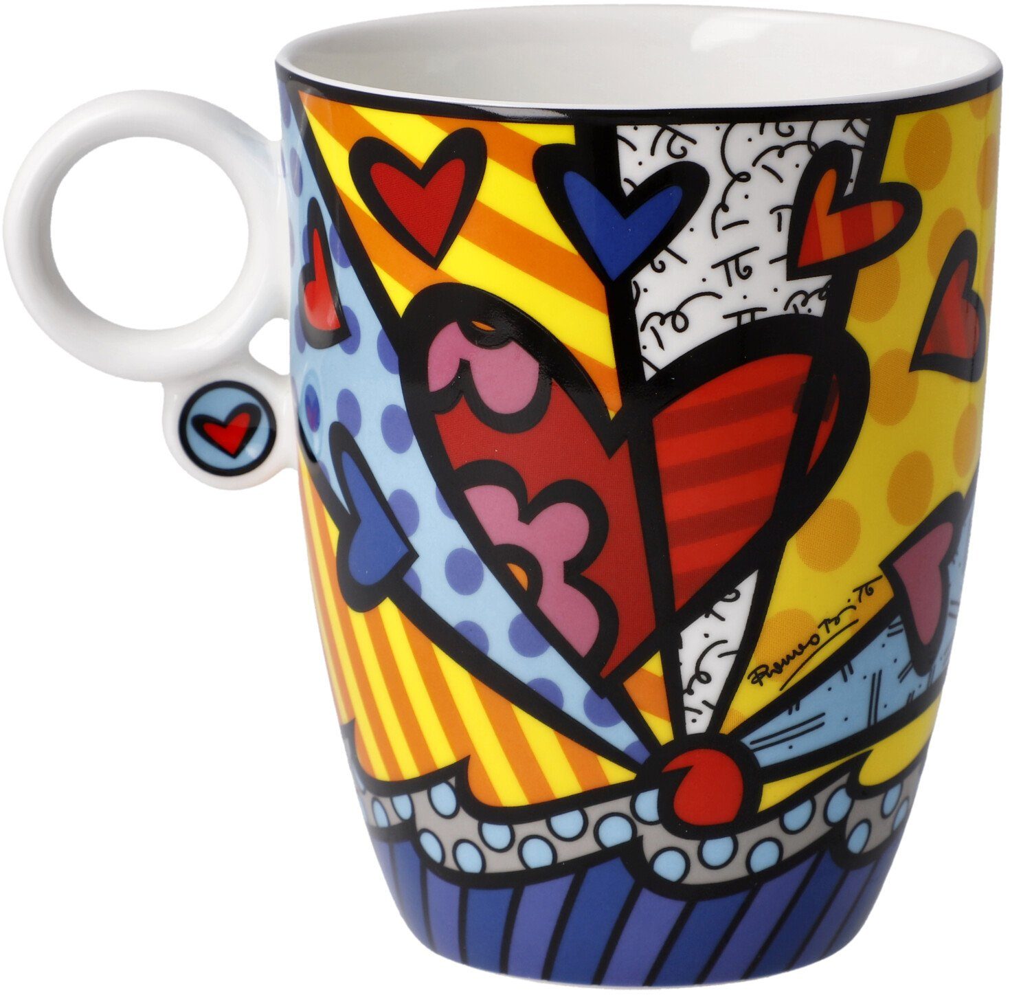 Goebel Kopje Britto Pop Art, kunstenaarsbeker, fijn bone china, Romero Britto - Een Nieuwe Dag