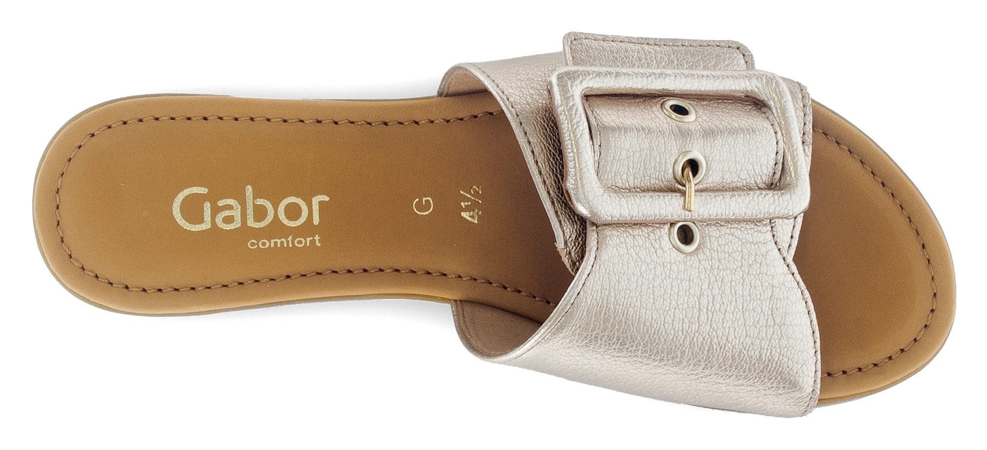 Gabor Slippers Rhodos , blokhak, zomerschoen, comfortabele schoen in breedte g (= breed)