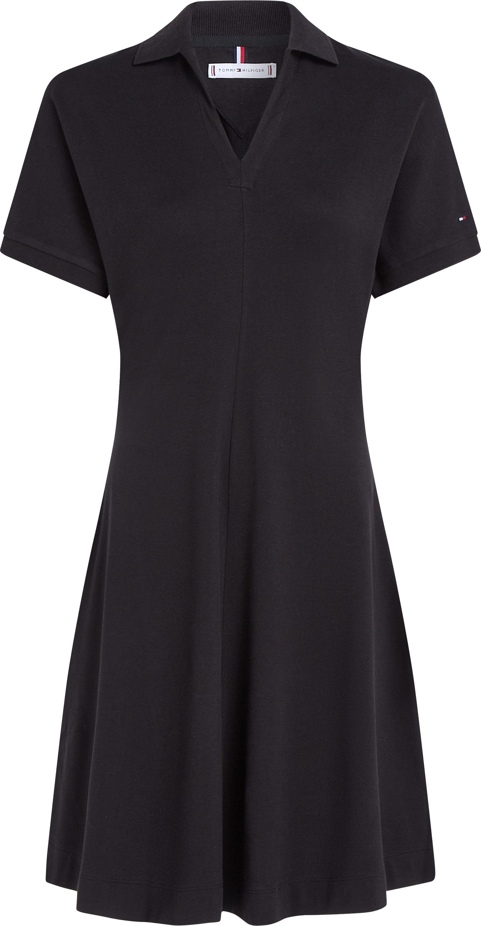 Tommy Hilfiger Polojurk LYOCELL OPEN-NK F&F POLO DRESS met ingekorte mouwen, in knielengte