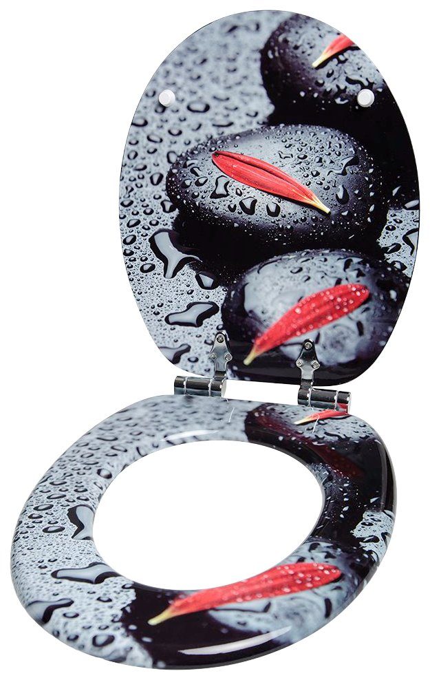 Sanilo Set badkameraccessoires Elegance bestaand uit toiletzitting, badmat en wastafelplug (complete set, 3-delig)