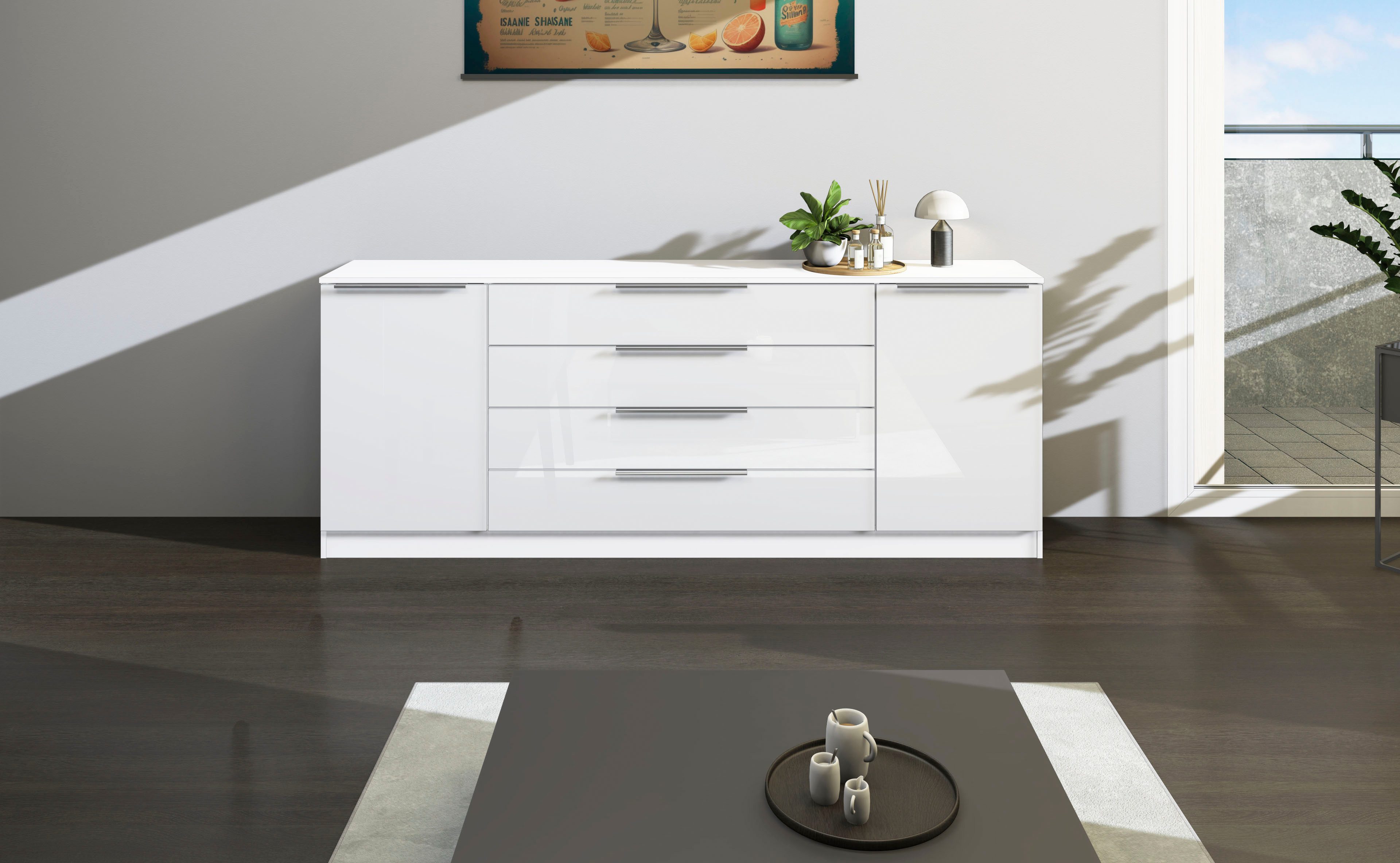 borchardt Möbel Kast Oliva Breedte 200 cm, met 4 lades
