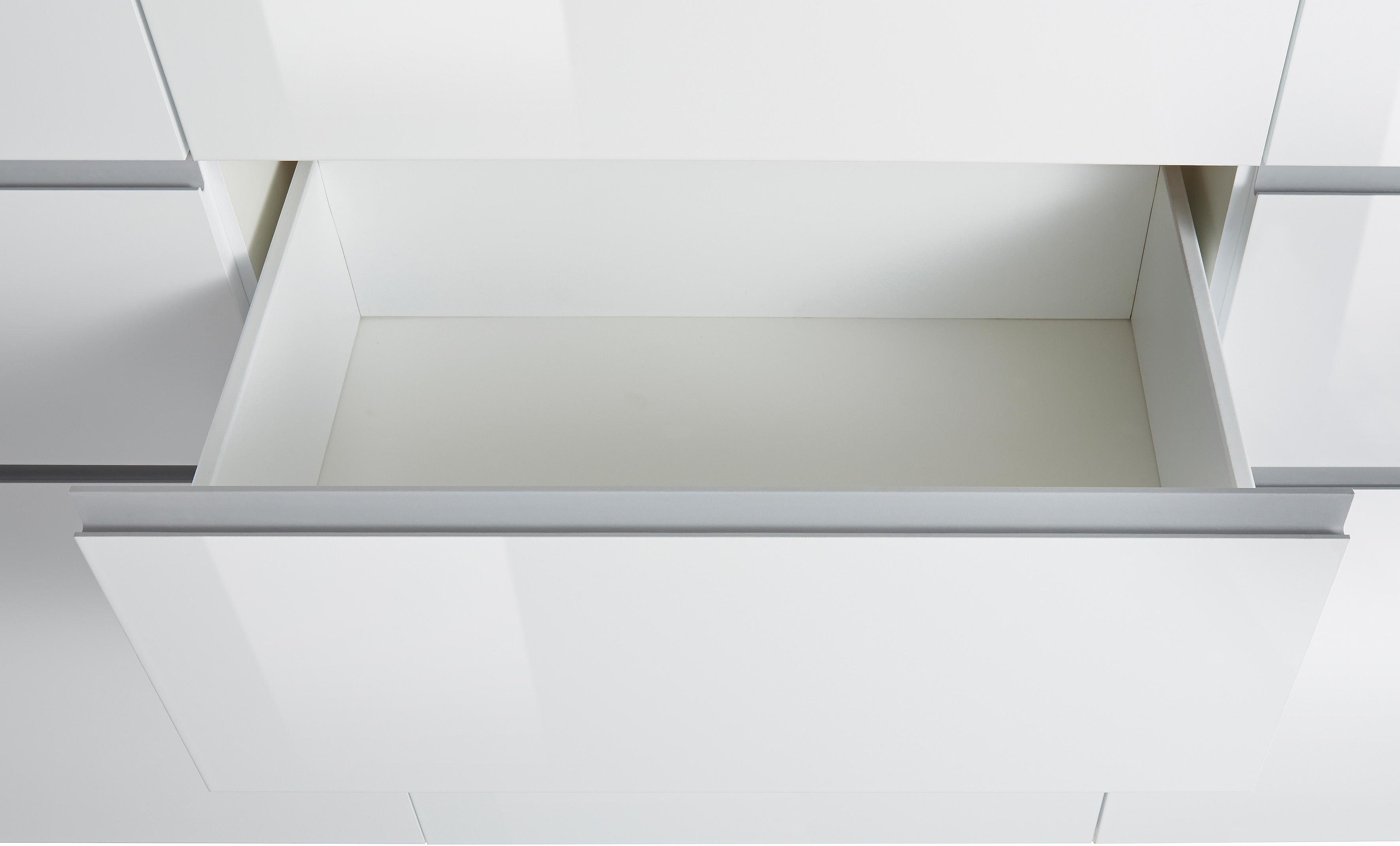 INOSIGN Highboard Magic, highboard, hoge kast, hoge commode met 3 deuren en 6 lades, hoogglans gelakt, breedte 180 cm