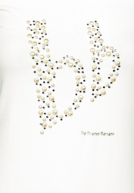 BRUNO BANANI T-shirt met kralenlogo BRUNO BANANI T-shirt met kralenlogo