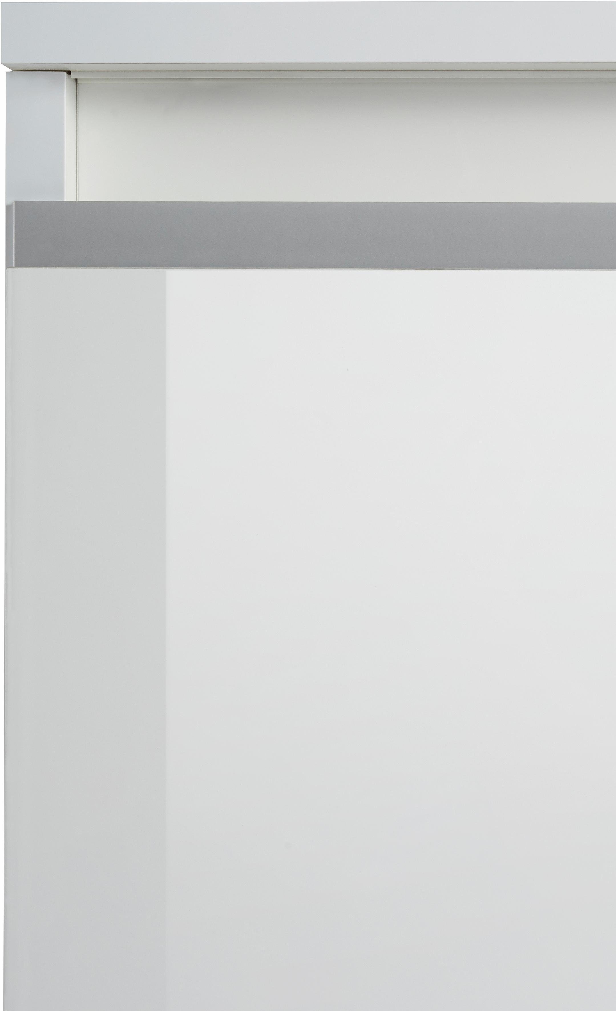 INOSIGN Dressoir Magic, commode, kast, dressoir met 4 deuren, 4 lades en aluminiumkleurige softgrepen, breedte 240 cm