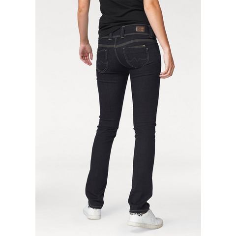 Pepe Jeans Rechte jeans VENUS Straight pasvorm met lage band met dubbele knoop en dubbele achterzak 