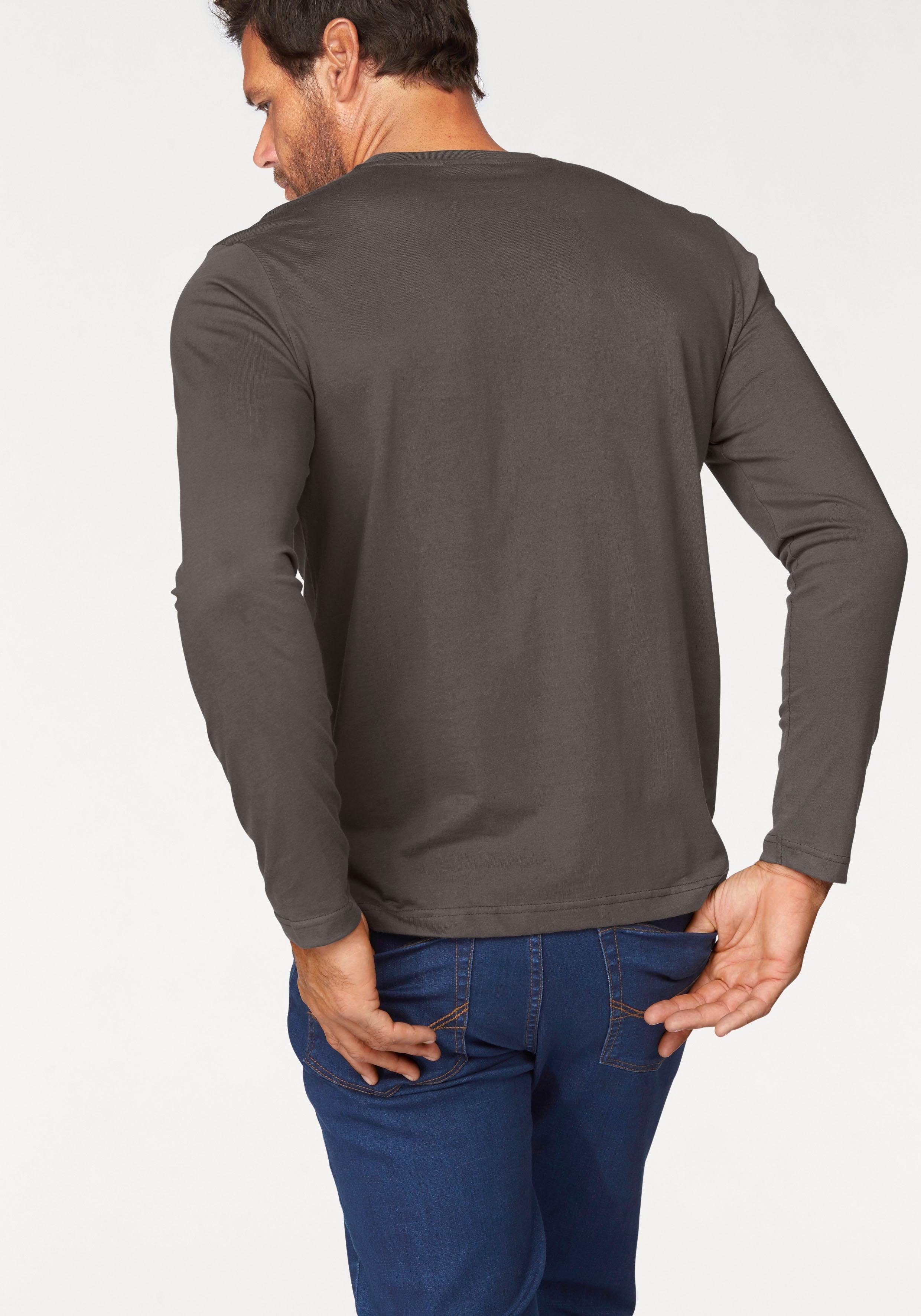Man's World Shirt met lange mouwen Nieuwe kleur ! Lange mouwen, effen, van katoen, in 3-pack (3-delig, Set van 3)