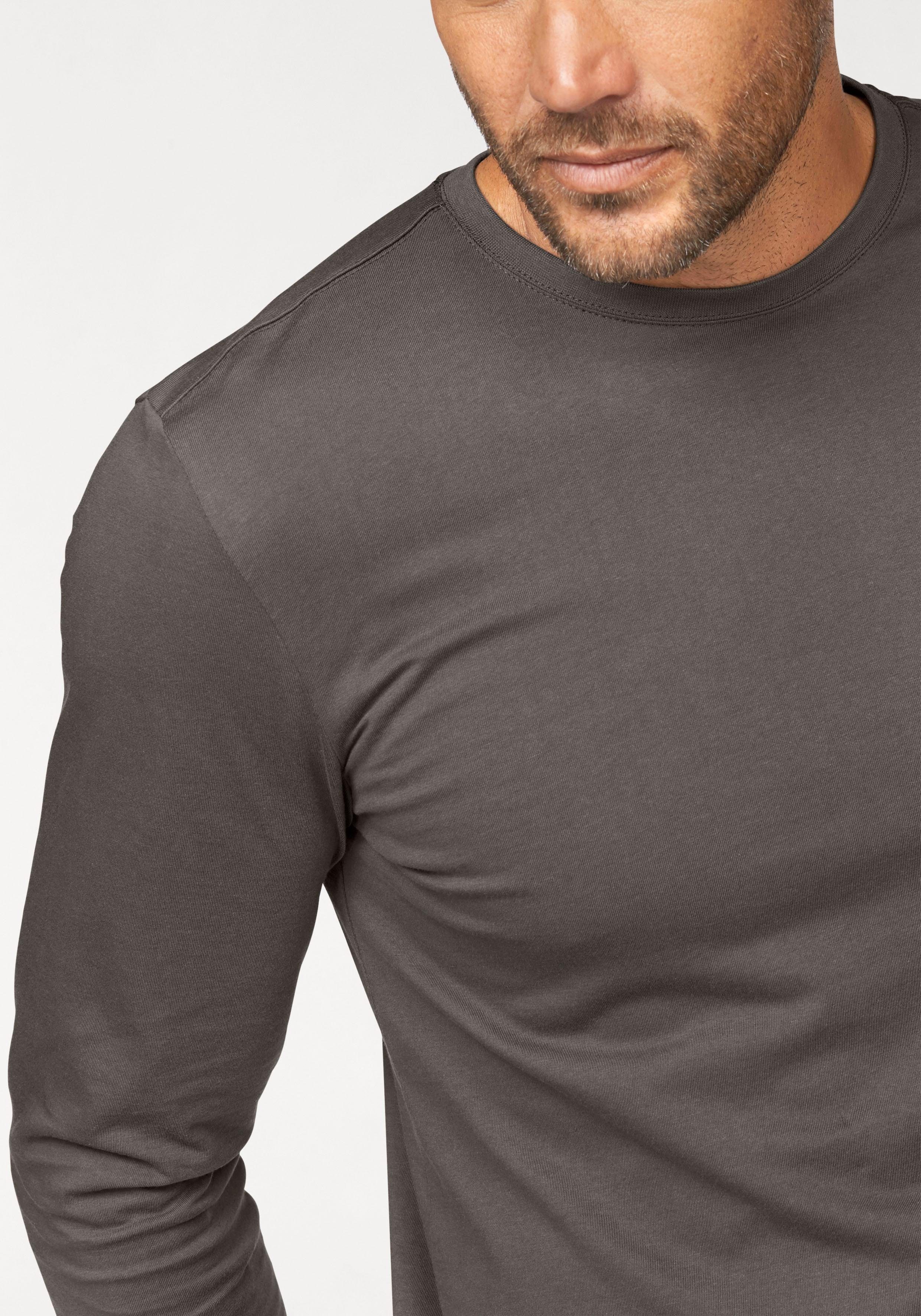 Man's World Shirt met lange mouwen Nieuwe kleur ! Lange mouwen, effen, van katoen, in 3-pack (3-delig, Set van 3)