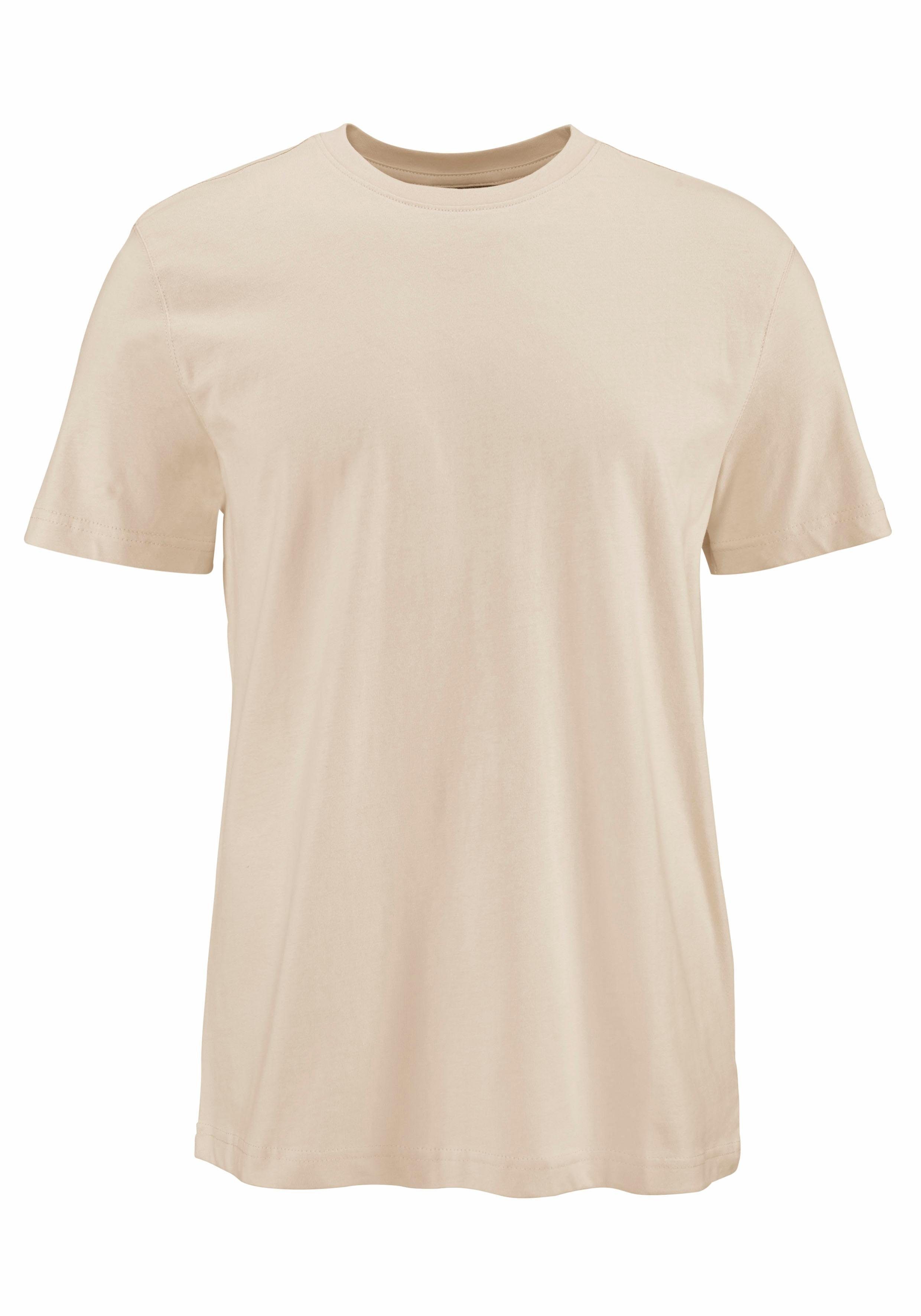 Man's World T-shirt Nieuwe kleuren! Korte mouw, effen kleur, ronde hals, van katoen(3-delig, Set van 3)