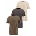 man's world t-shirt basic t-shirt in aangename kwaliteit (set, 3-delig, set van 3) beige