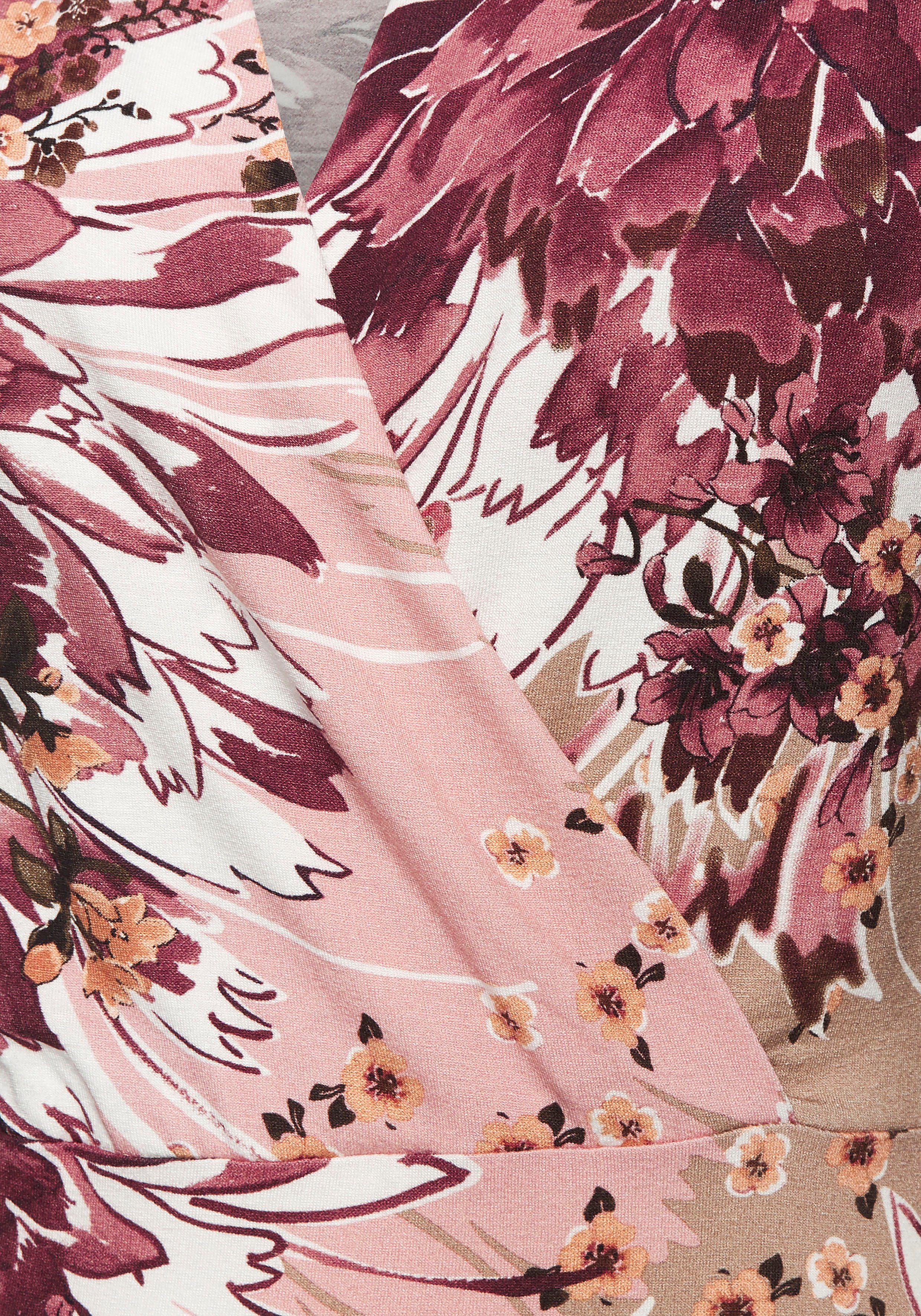 Lascana Shirttop met alloverprint, elegant zomertop met v-hals