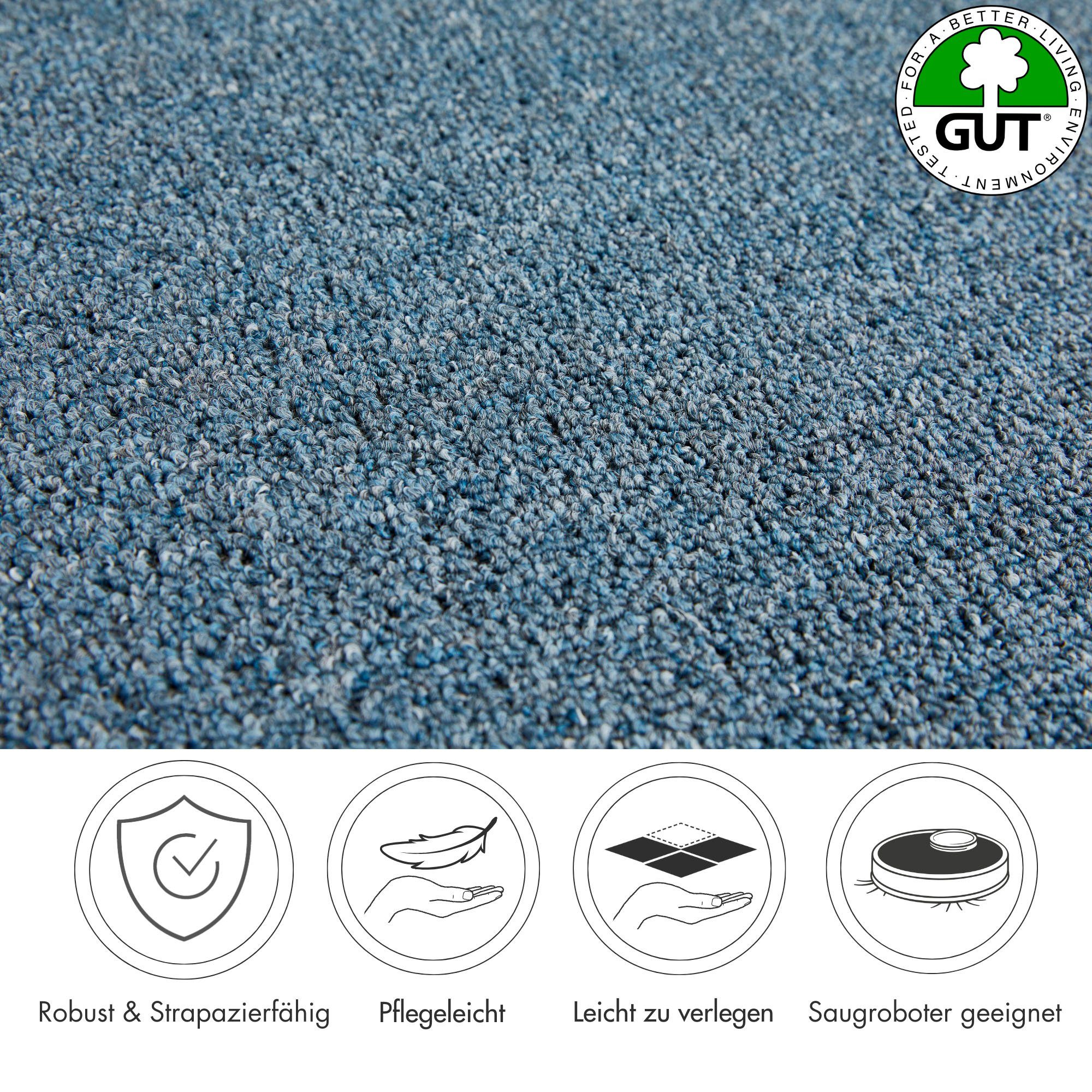 Andiamo Tapijt Luton, Feinschlinge, Made in Netherlands gemêleerd, breedte 400 cm of 500 cm, slijtvast & onderhoudsvriendelijk