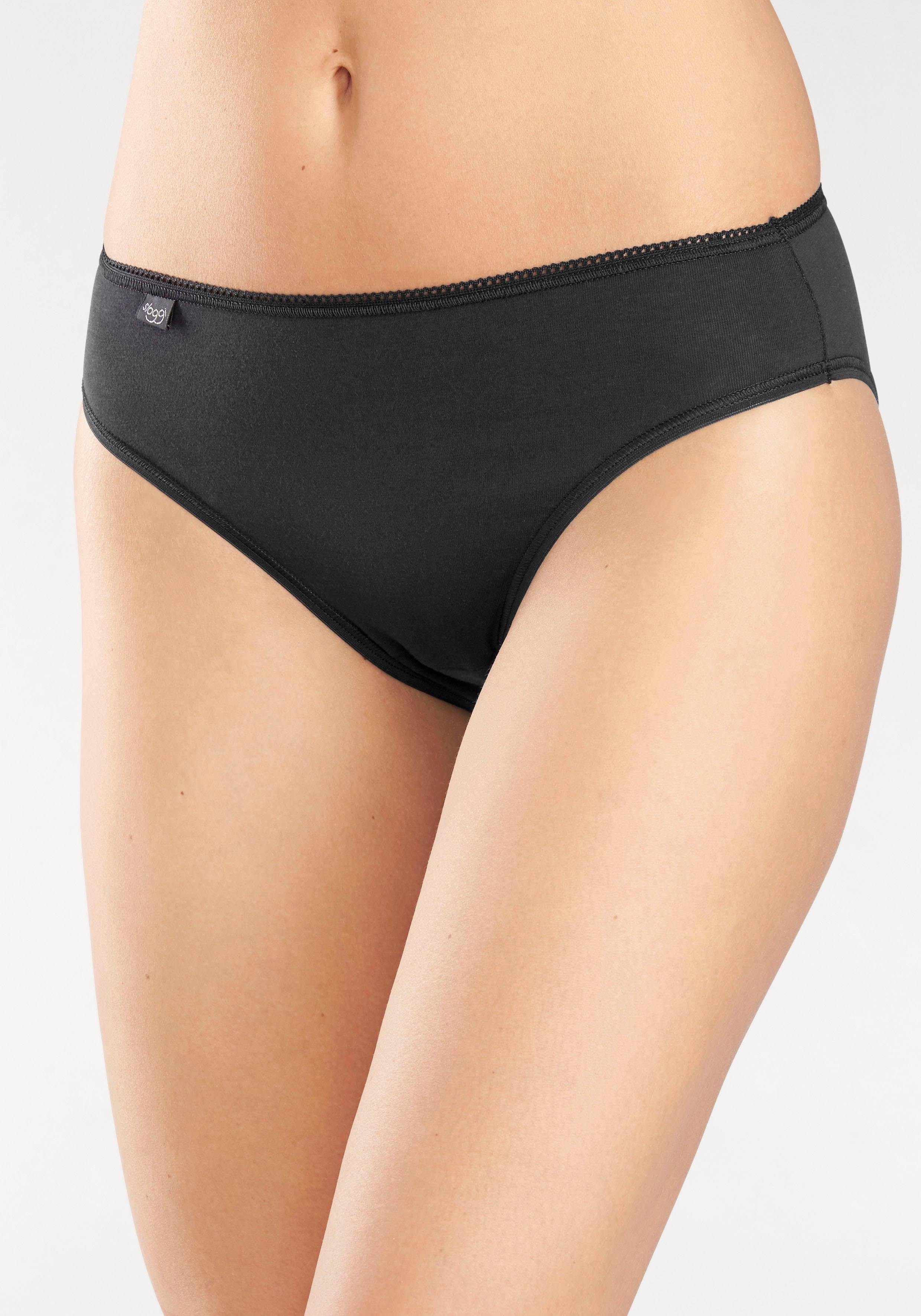 Sloggi Jazz-hipsters 24/7 katoen Tai C3P Elastische tailleband met kant, platte naden (3 stuks) dames slips maat 42 zwart
