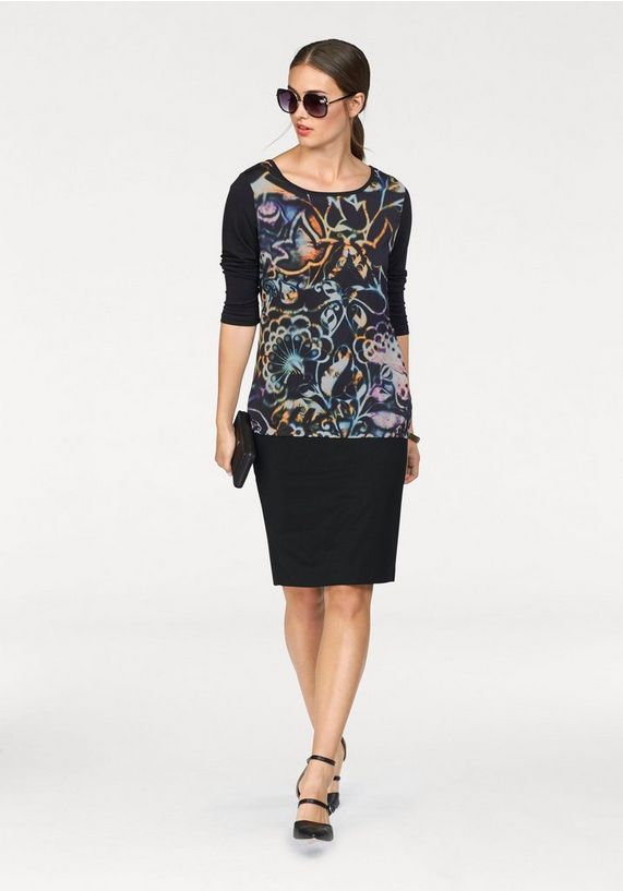 BRUNO BANANI Kokerrok met figuurnaden BRUNO BANANI Kokerrok met figuurnaden