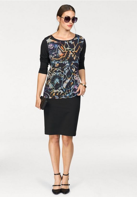 BRUNO BANANI Kokerrok met figuurnaden BRUNO BANANI Kokerrok met figuurnaden