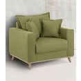 home affaire fauteuil edina ook in katoenmix-overtrekstof, in scandinavische stijl groen