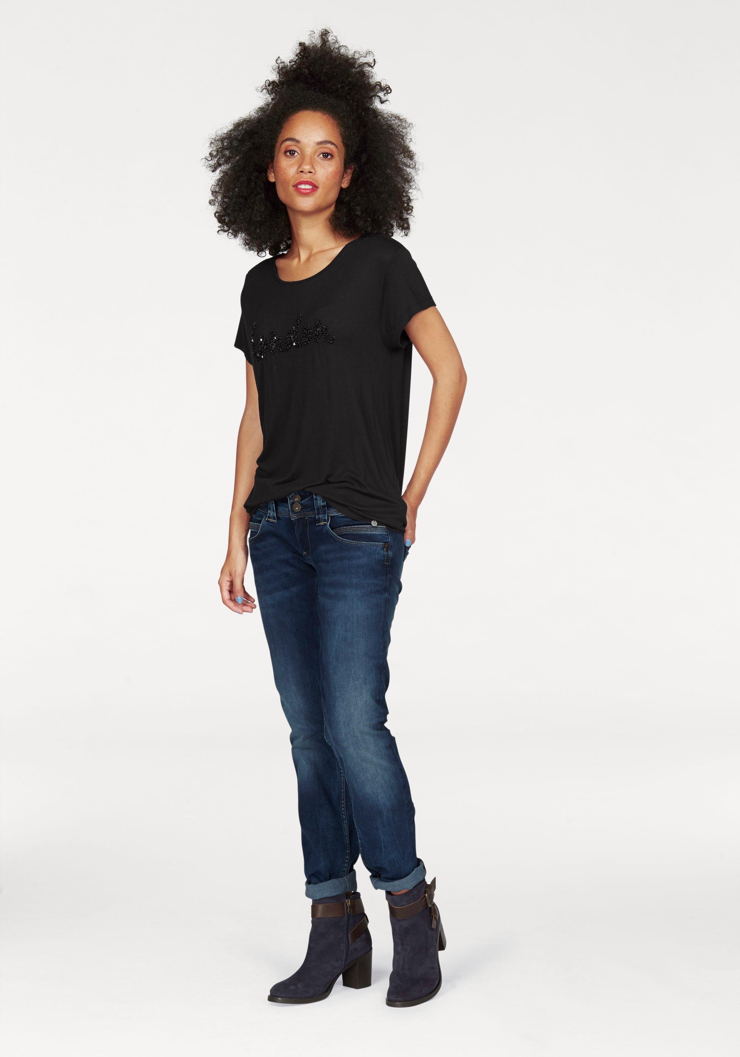 Pepe Jeans Straight jeans VENUS met badge