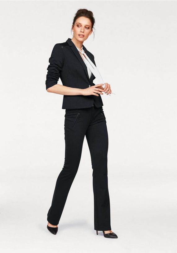 BRUNO BANANI Blazer met details van satijn BRUNO BANANI Blazer met details van satijn