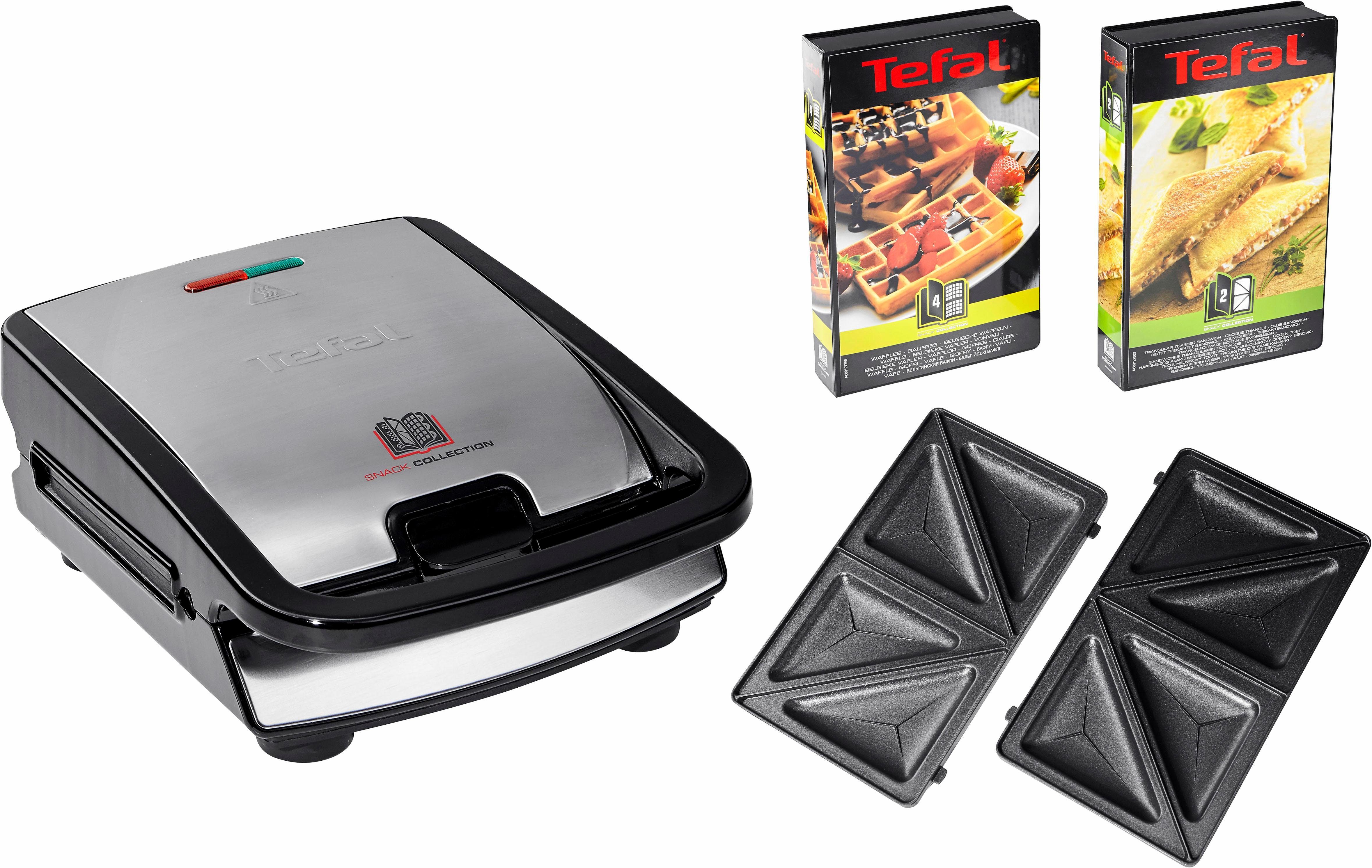 Tefal 2-in-1-combi-wafelijzer SW852D Snack Collection platen met antiaanbaklaag, geschikt voor de vaatwasser, vele functies