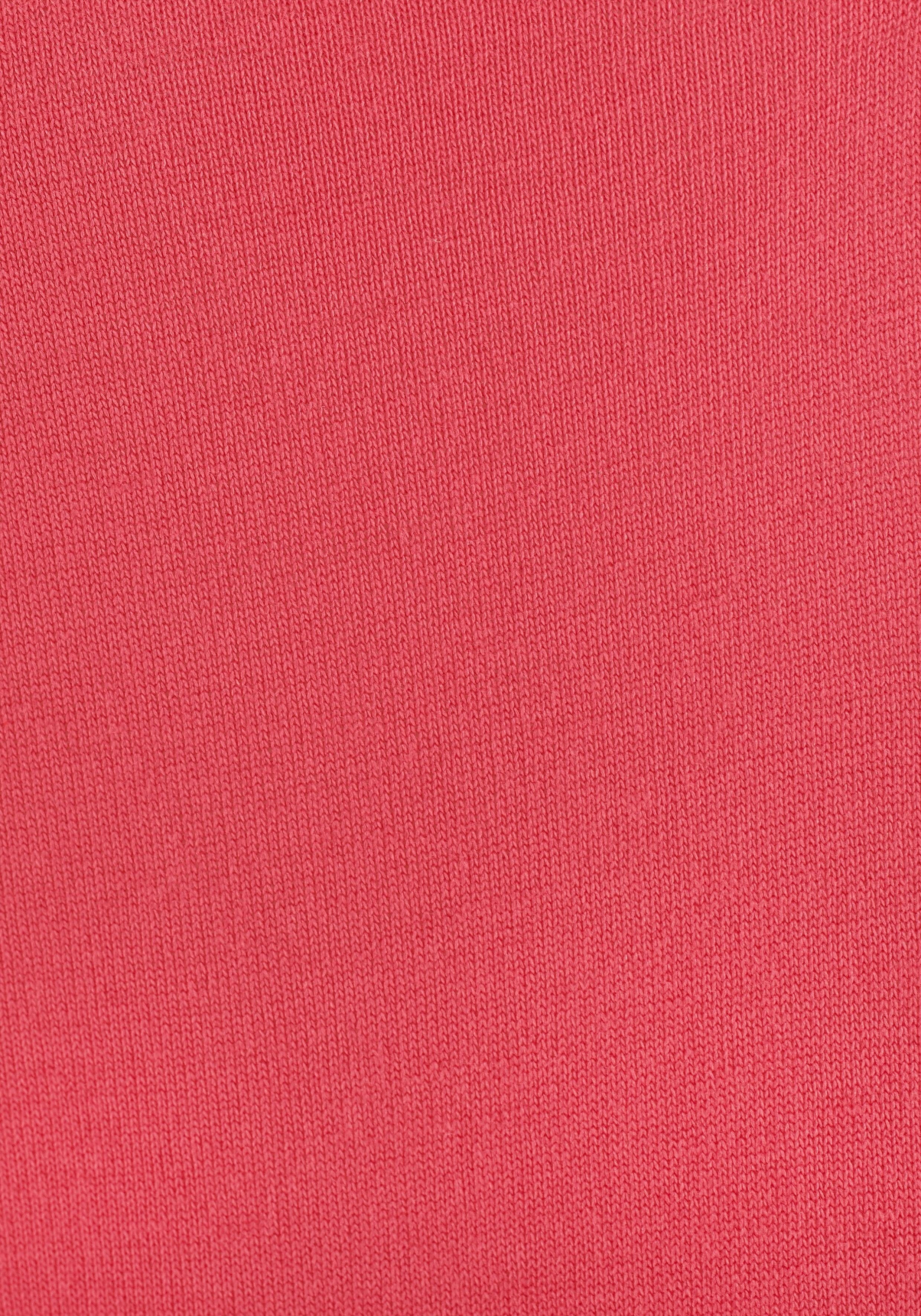 s.Oliver RED LABEL Beachwear T-shirt met sierbandjes bij de hals, shirt met korte mouwen, zomers