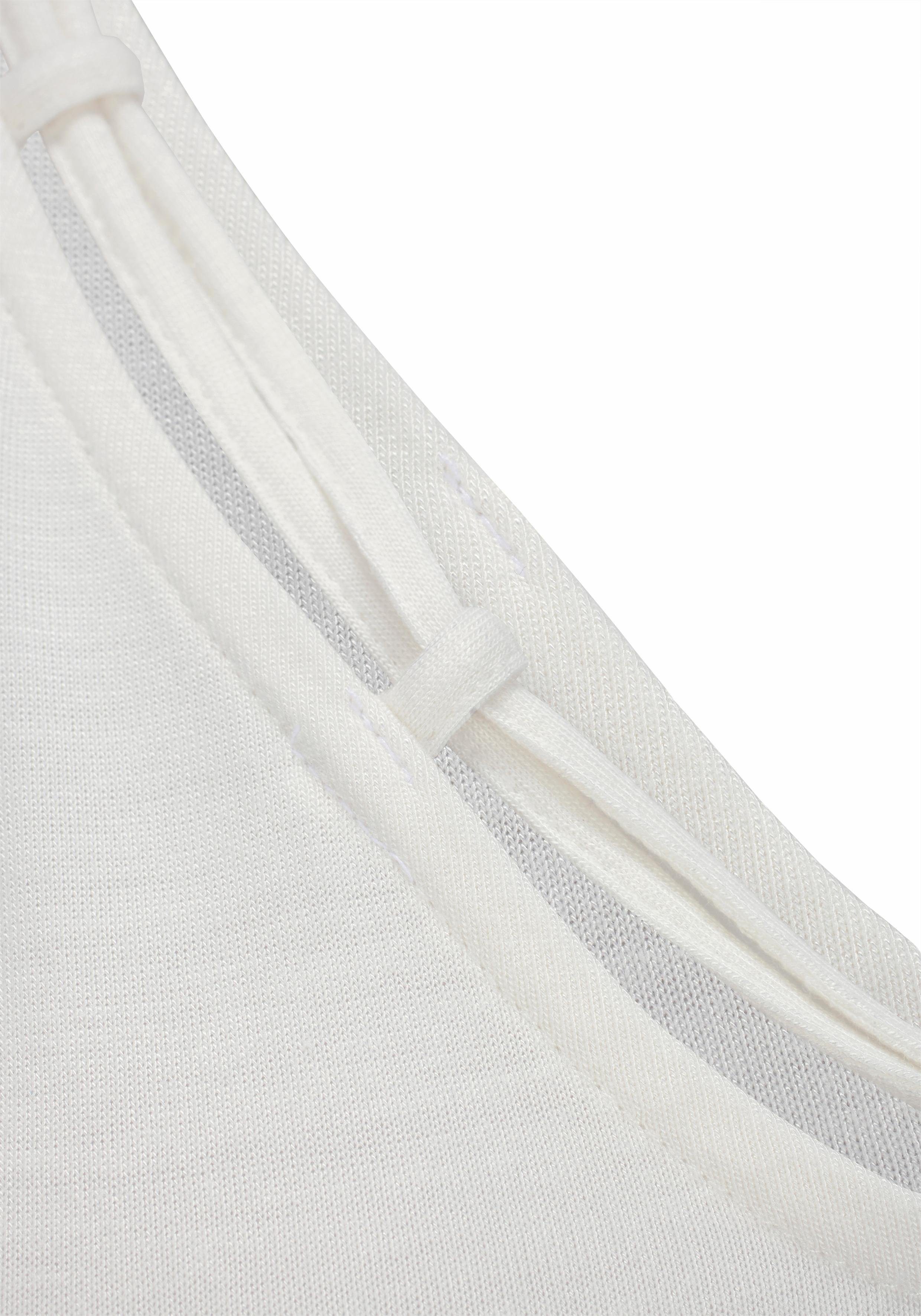 s.Oliver RED LABEL Beachwear T-shirt met sierbandjes bij de hals, shirt met korte mouwen, zomers