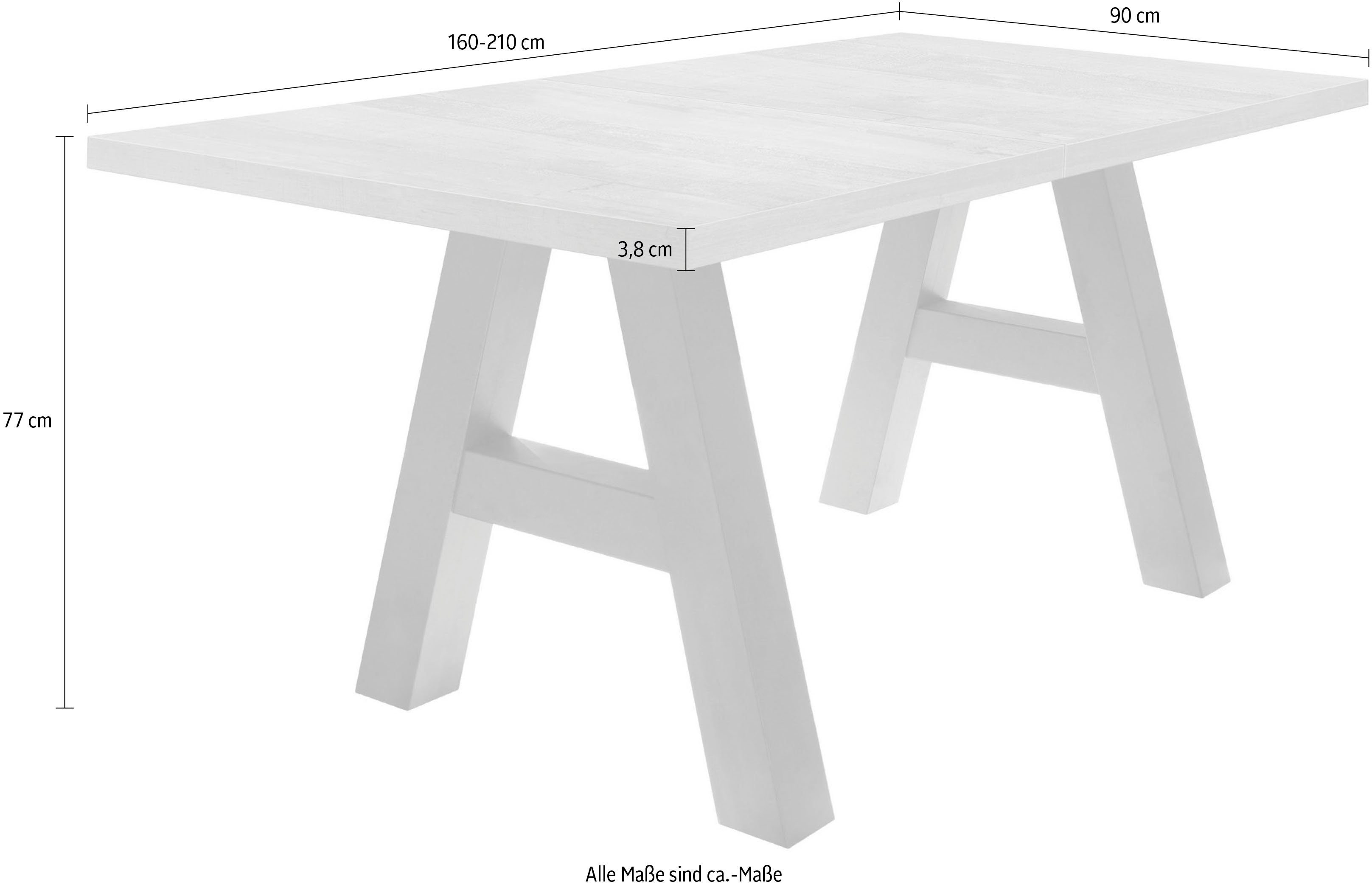 Mäusbacher Eettafel Mister TOPSELLER! met lade (160-210 cm), frame in a-model