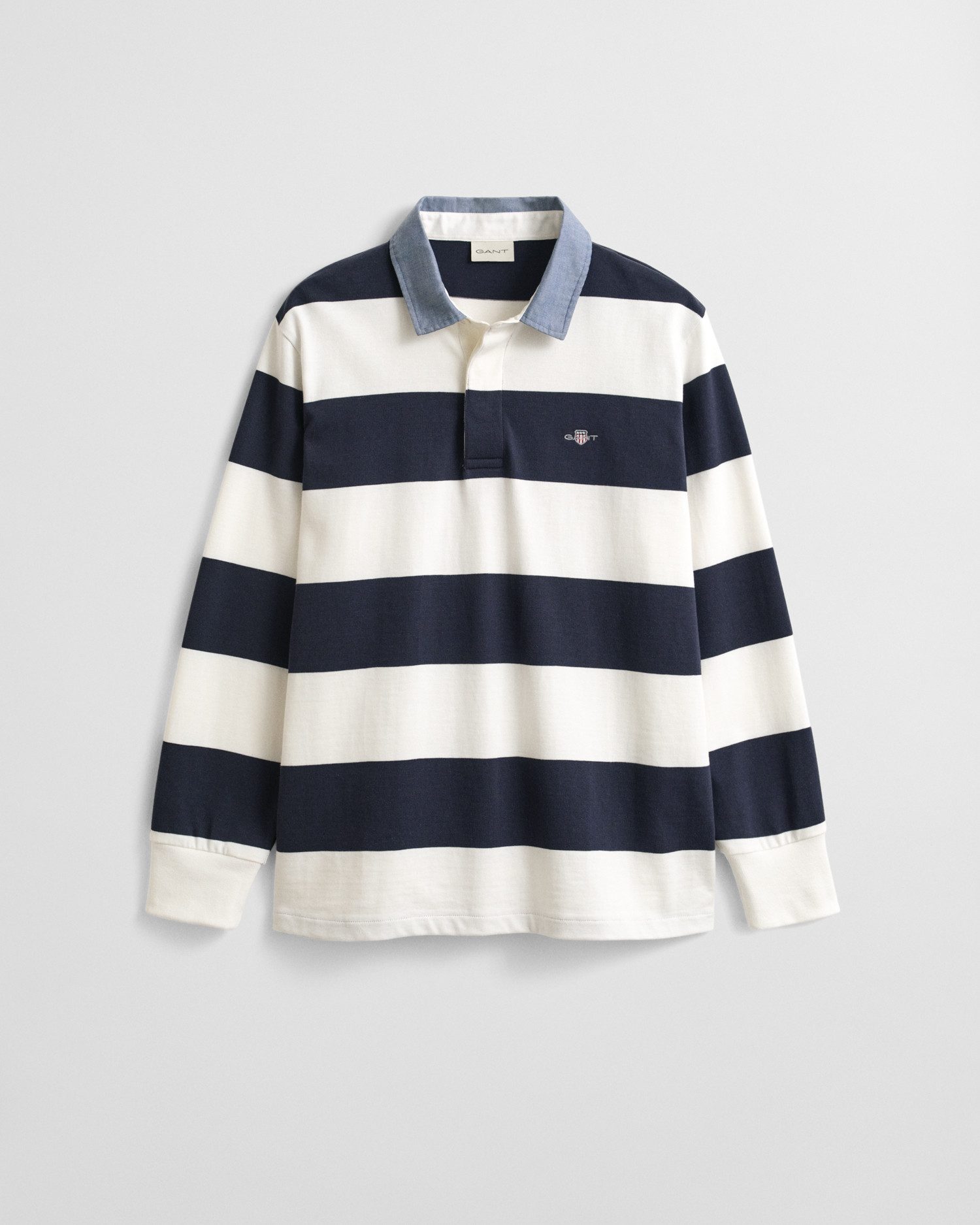 Gant Poloshirt met lange mouwen REG CHAMBRAY STRIPE HEAVY RUGGER