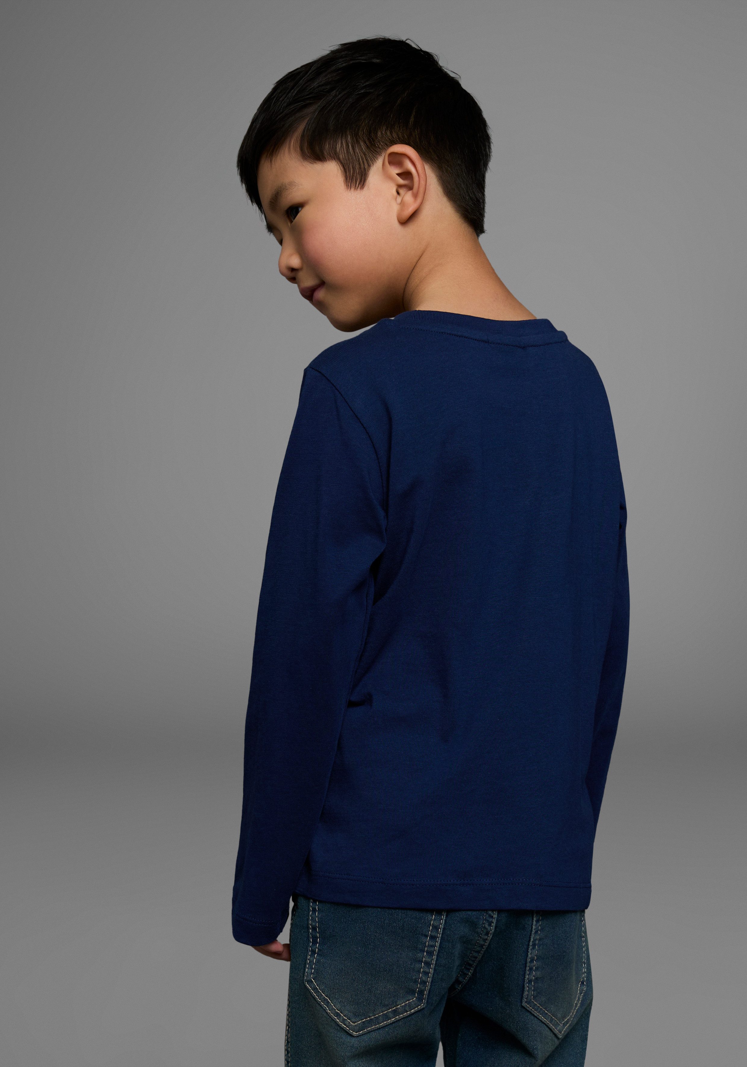KIDSWORLD Shirt met lange mouwen Raket van omkeerbare pailletten lange mouwen, basic pasvorm, van jersey stof, van katoen
