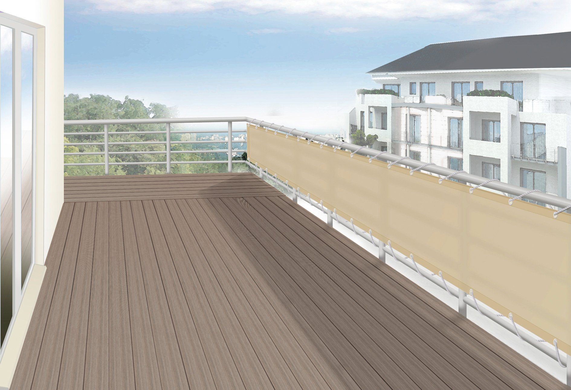 Floracord Balkon-inkijkbescherming BxH: 500x65 cm, sisal