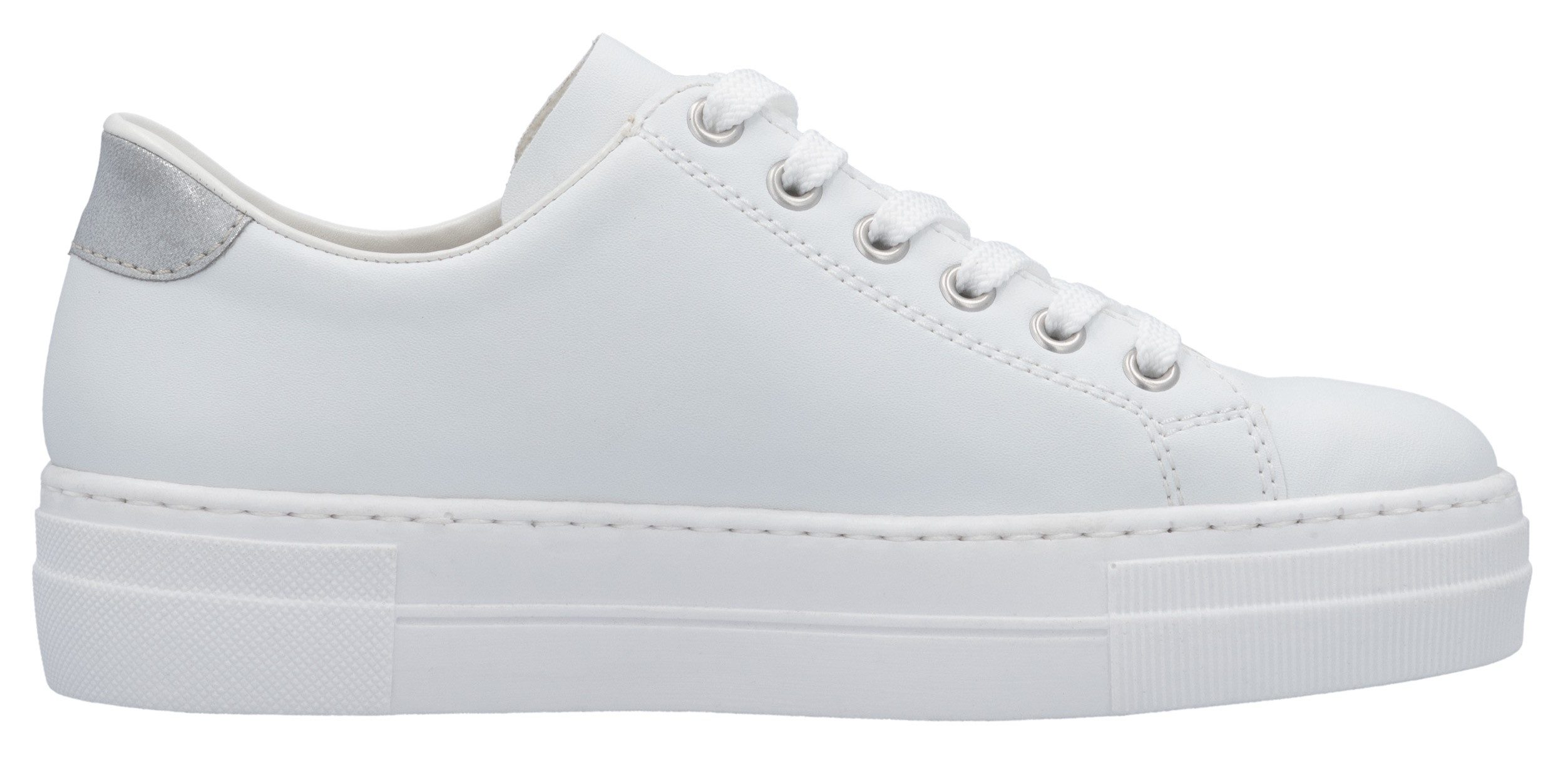 Rieker Plateausneakers met decoratieve rits aan de zijkant, vrijetijdsschoen, lage schoen, veterschoen