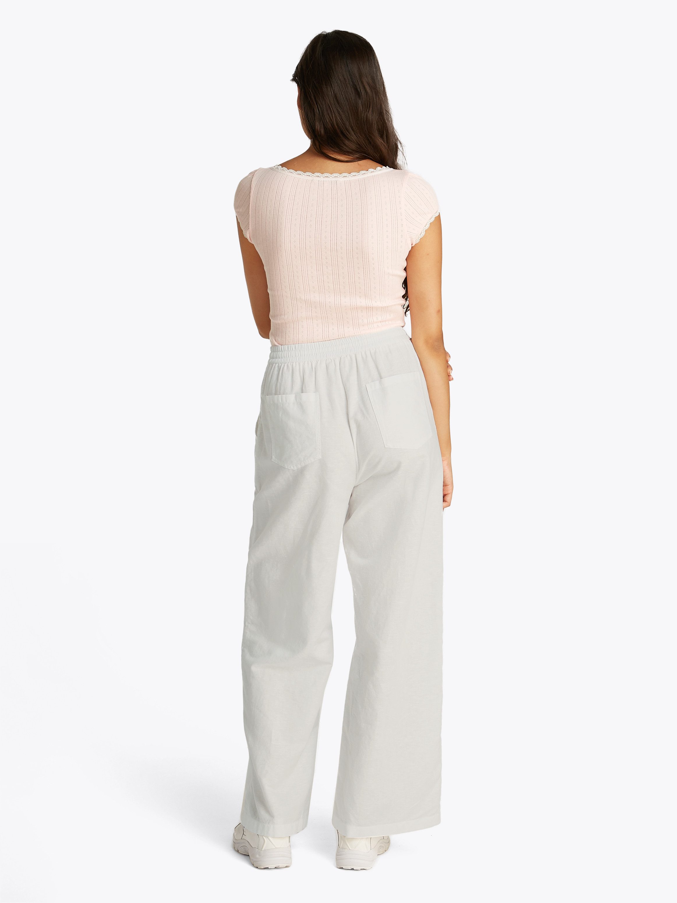 TOMMY JEANS Geweven broek TJW LINEN PANT met geborduurd logo