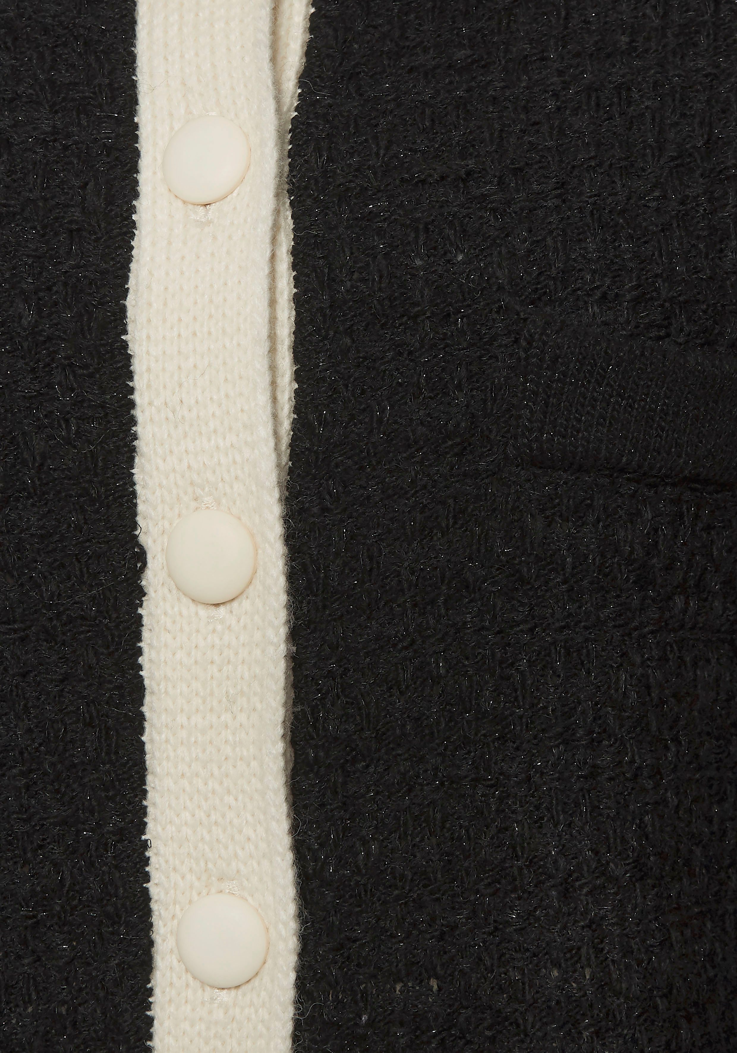 Lascana Vest met subtiele lurexdraad contrastboorden casual-chic elegant