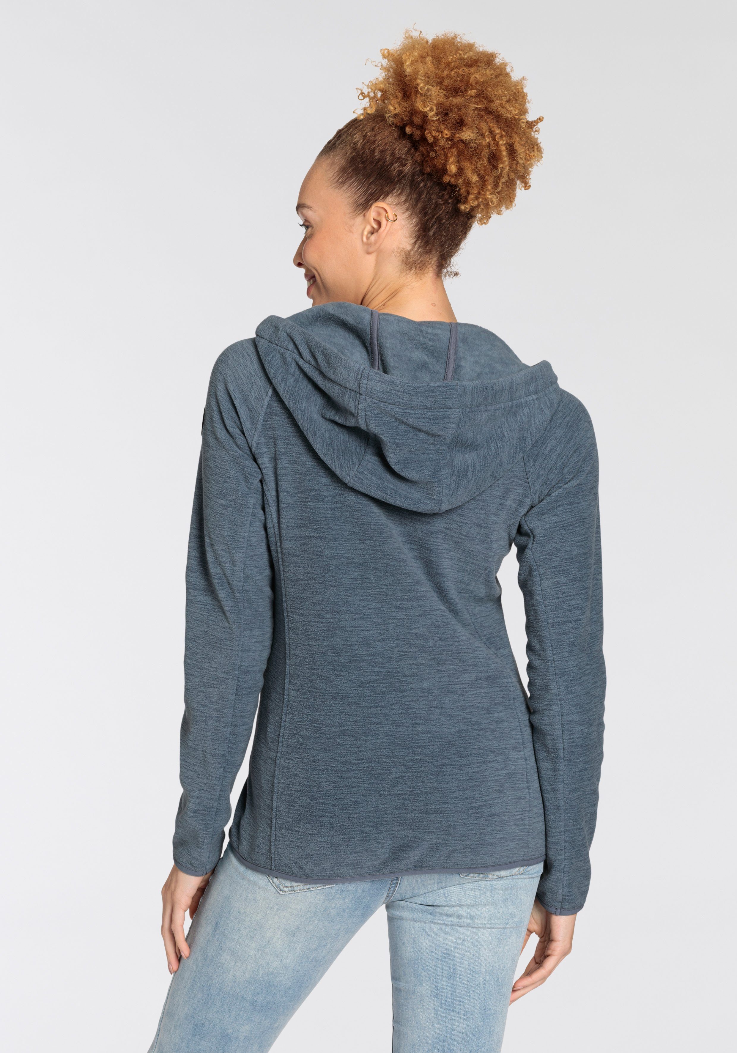 Polarino Fleecejack voor koude dagen, van fleece, met capuchon, ademend