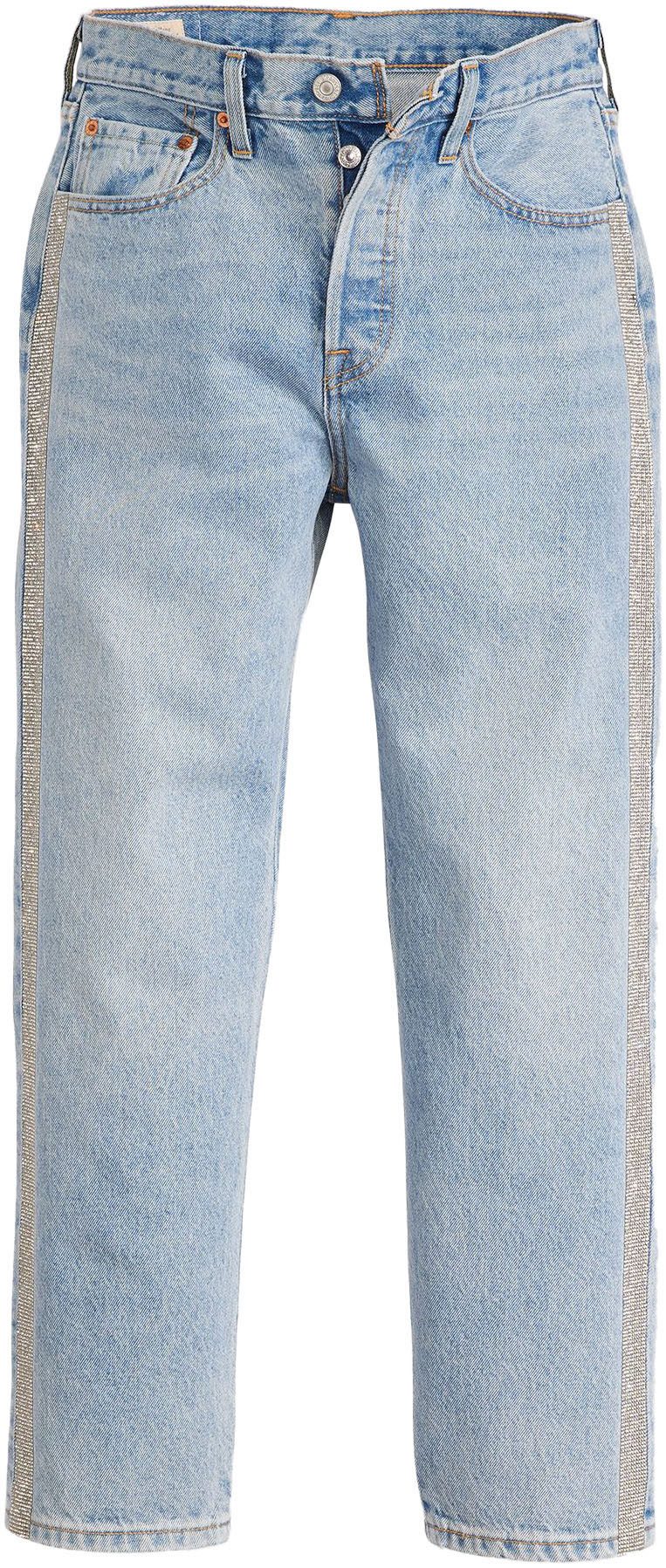 Levi's 7 8 jeans 501 CROP met glinsterende details aan de zijnaad